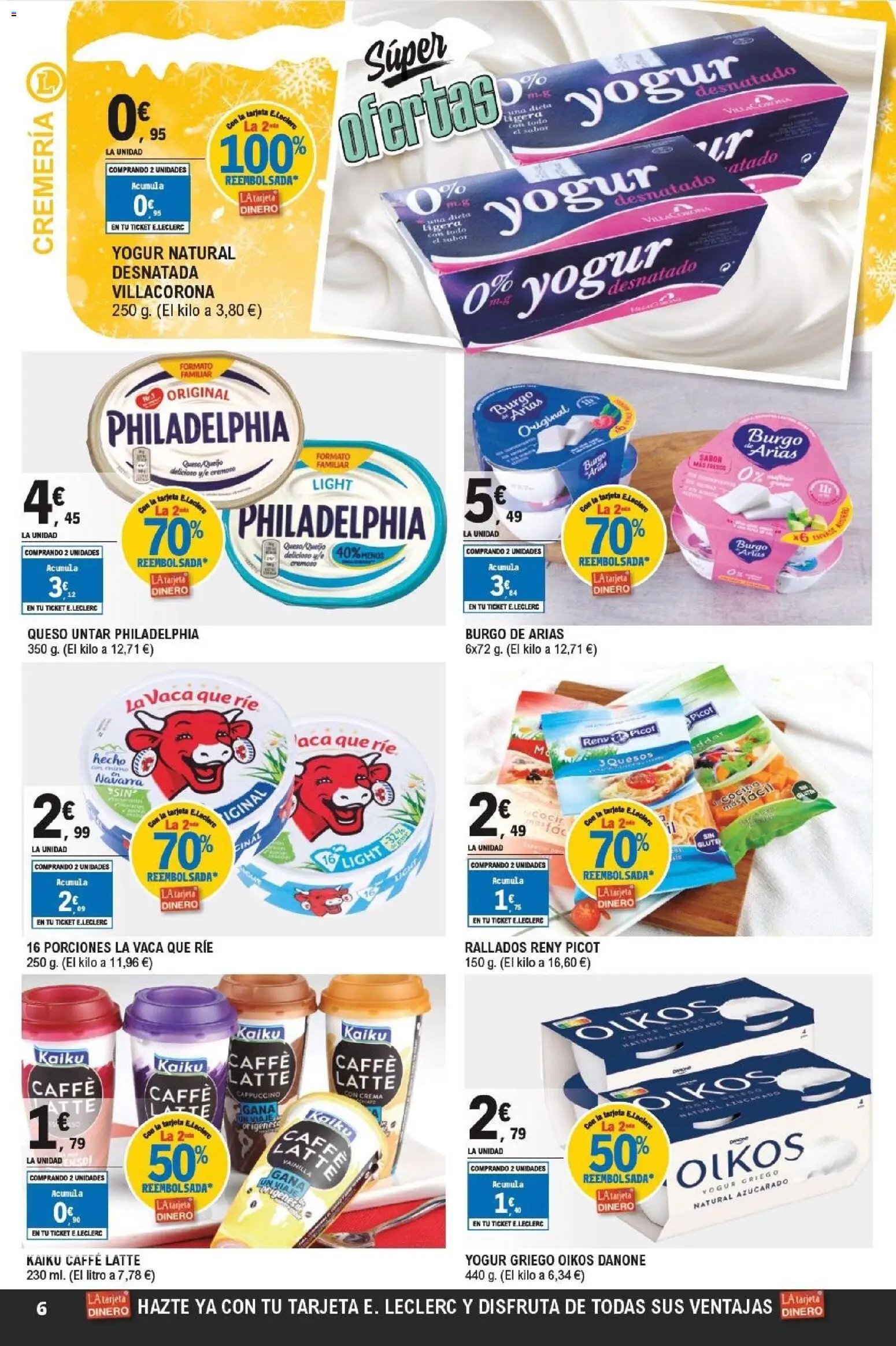 E.Leclerc folleto │ válido desde el 07.01.2026 | Página: 6 | Productos: Queso, Yogur, Μαγειρική εστία, Crema