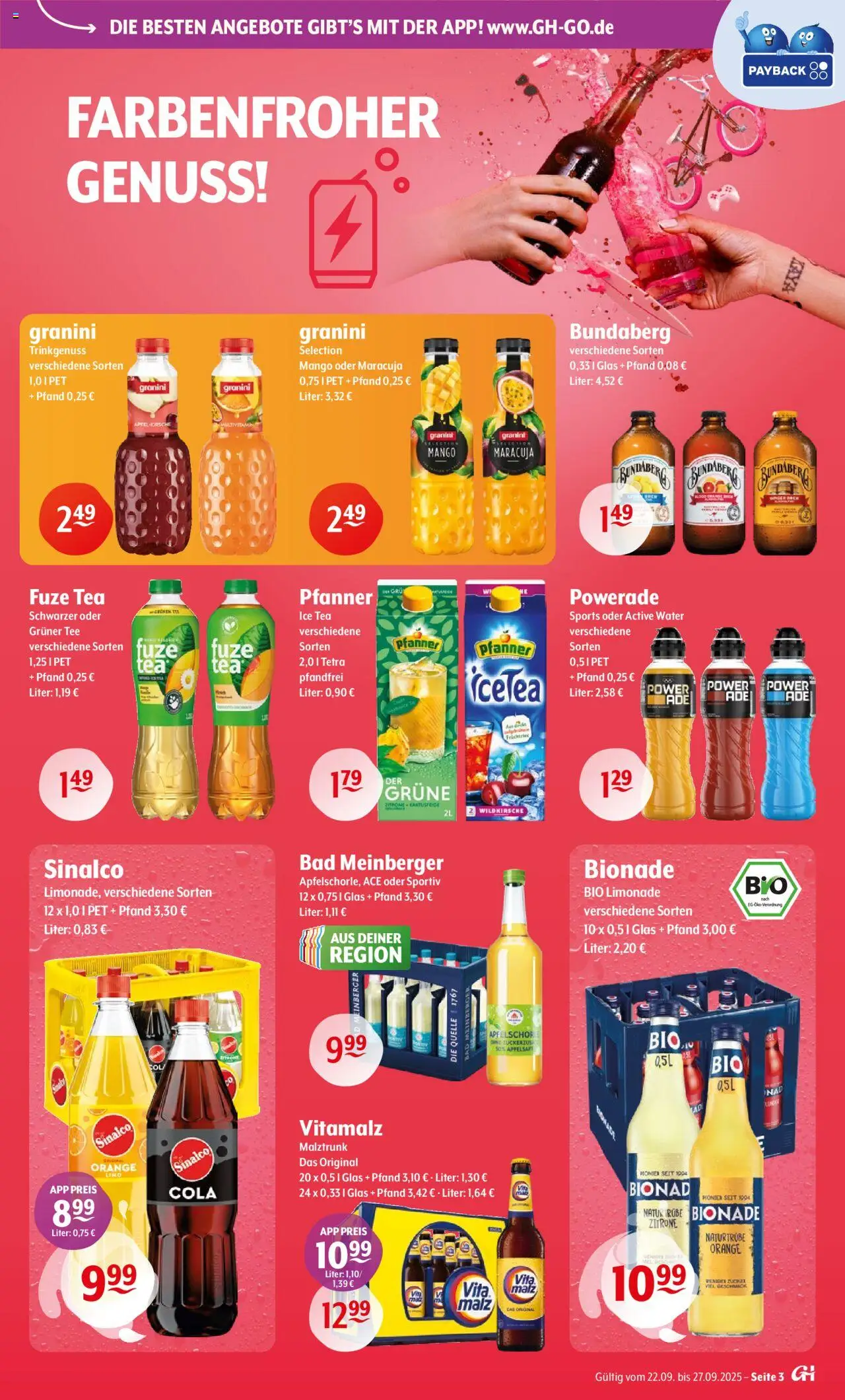 Getränke Hoffmann - Nordrhein - Westfalen – gültig ab 22.09.2025 | Seite: 3 | Produkte: Limonade, Bionade, Apfelsaft, Zitrone
