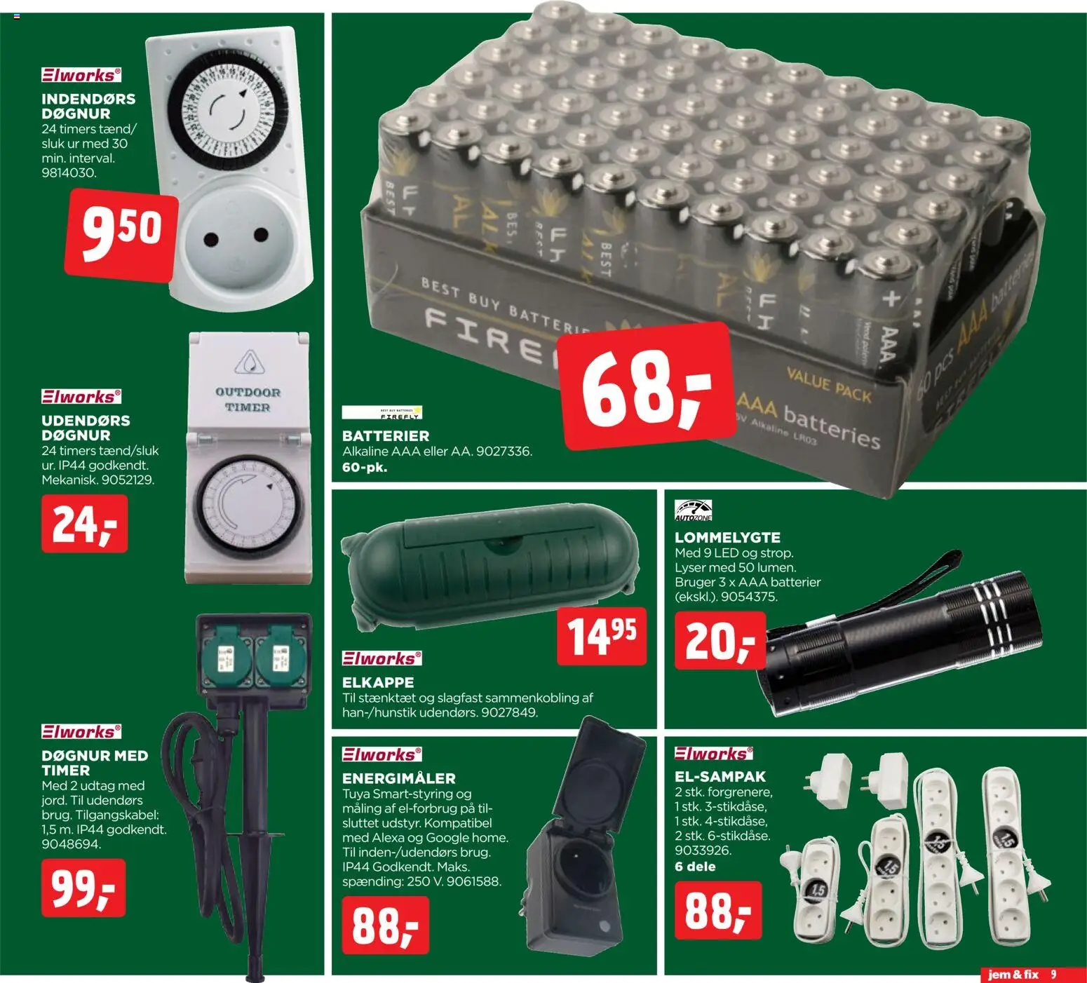 Jem & fix tilbudsavis – gyldig fra 07.12.2025 | Side: 9 | Produkter: Batterier, Ur, Maling, Batteri