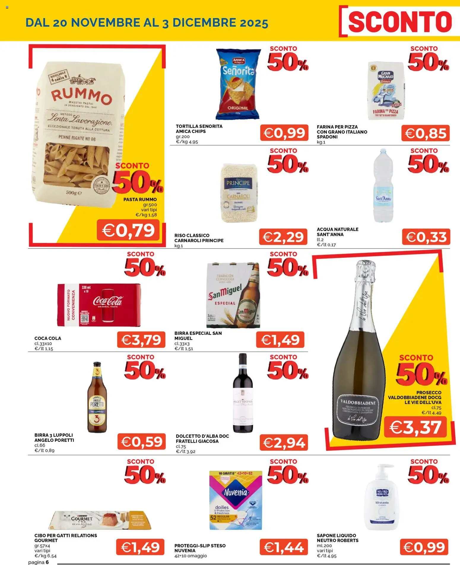 Volantino Mercatò del 18.11.2025 | Pagina: 6 | Prodotti: Pizza, Birra, Acqua, Farina