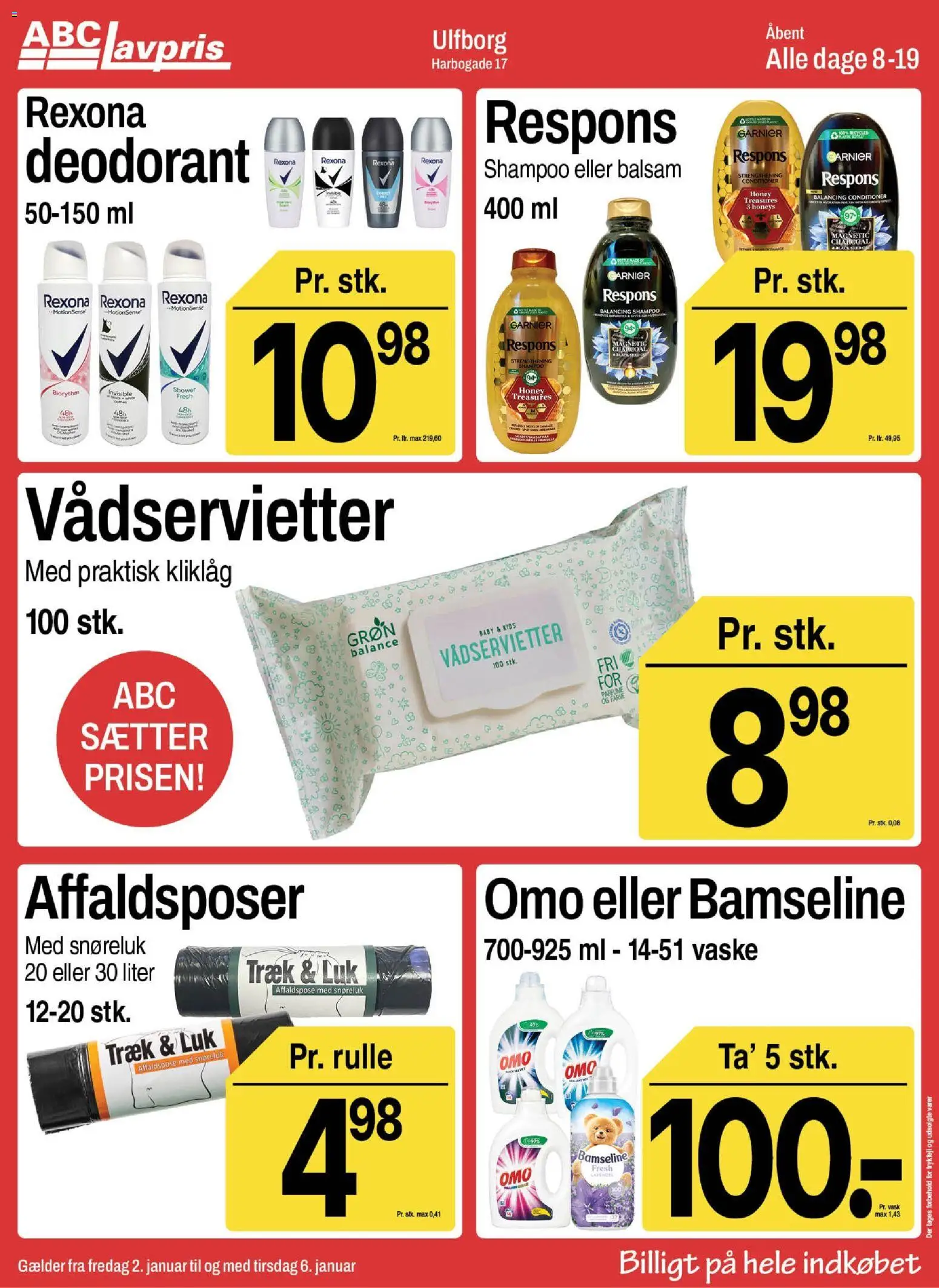 Abc Lavpris tilbudsavis – gyldig fra 01.01.2026 | Side: 9 | Produkter: Shampoo, Balsam, Deodorant
