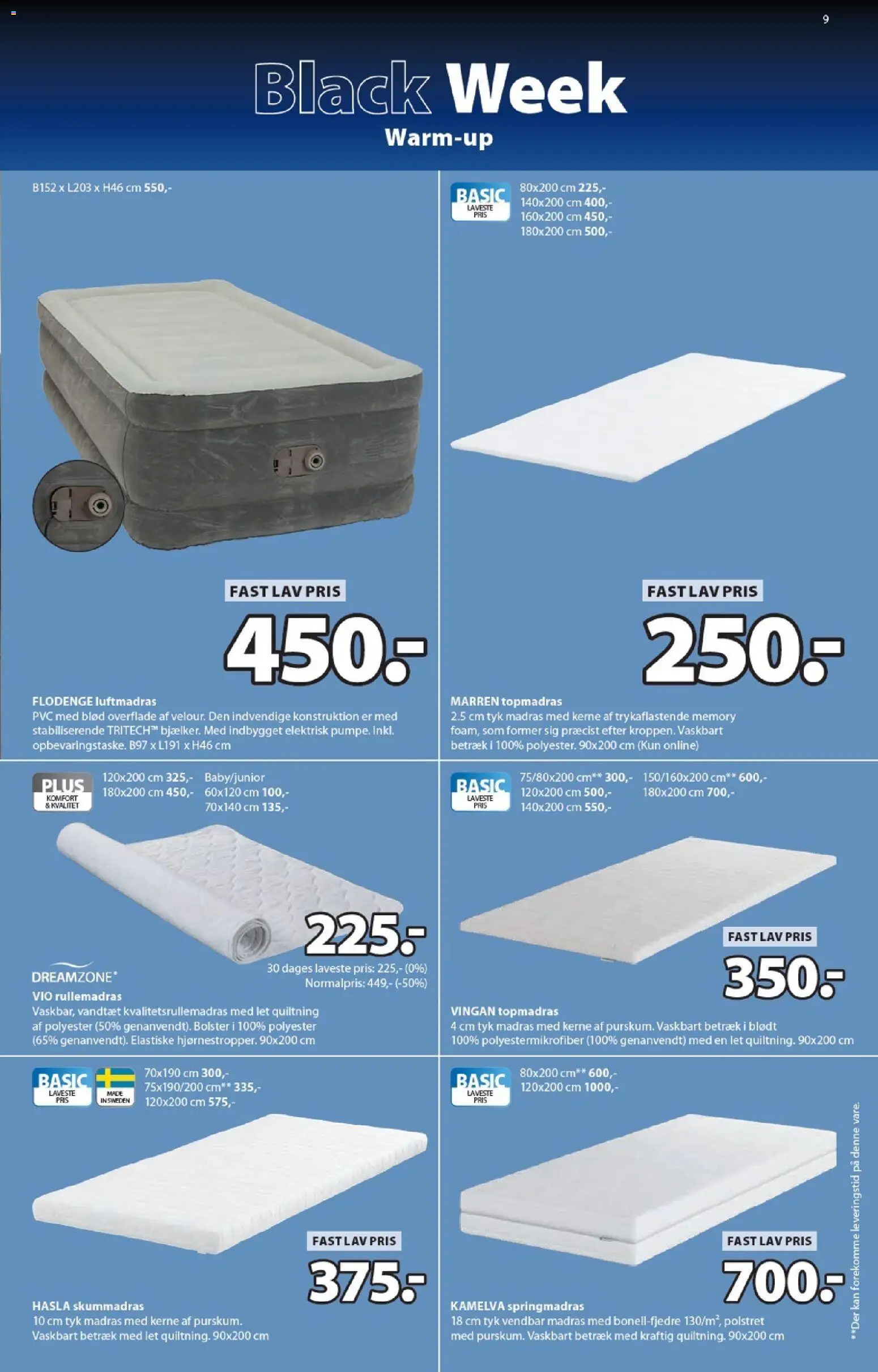 JYSK tilbudsavis – gyldig fra 14.11.2025 | Side: 9 | Produkter: Madras, Søm