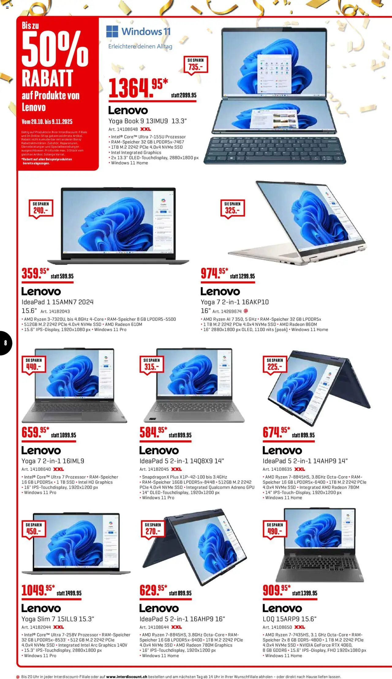 Interdiscount Aktionen – gültig ab 20.10.2025 | Seite: 8 | Produkte: Lenovo