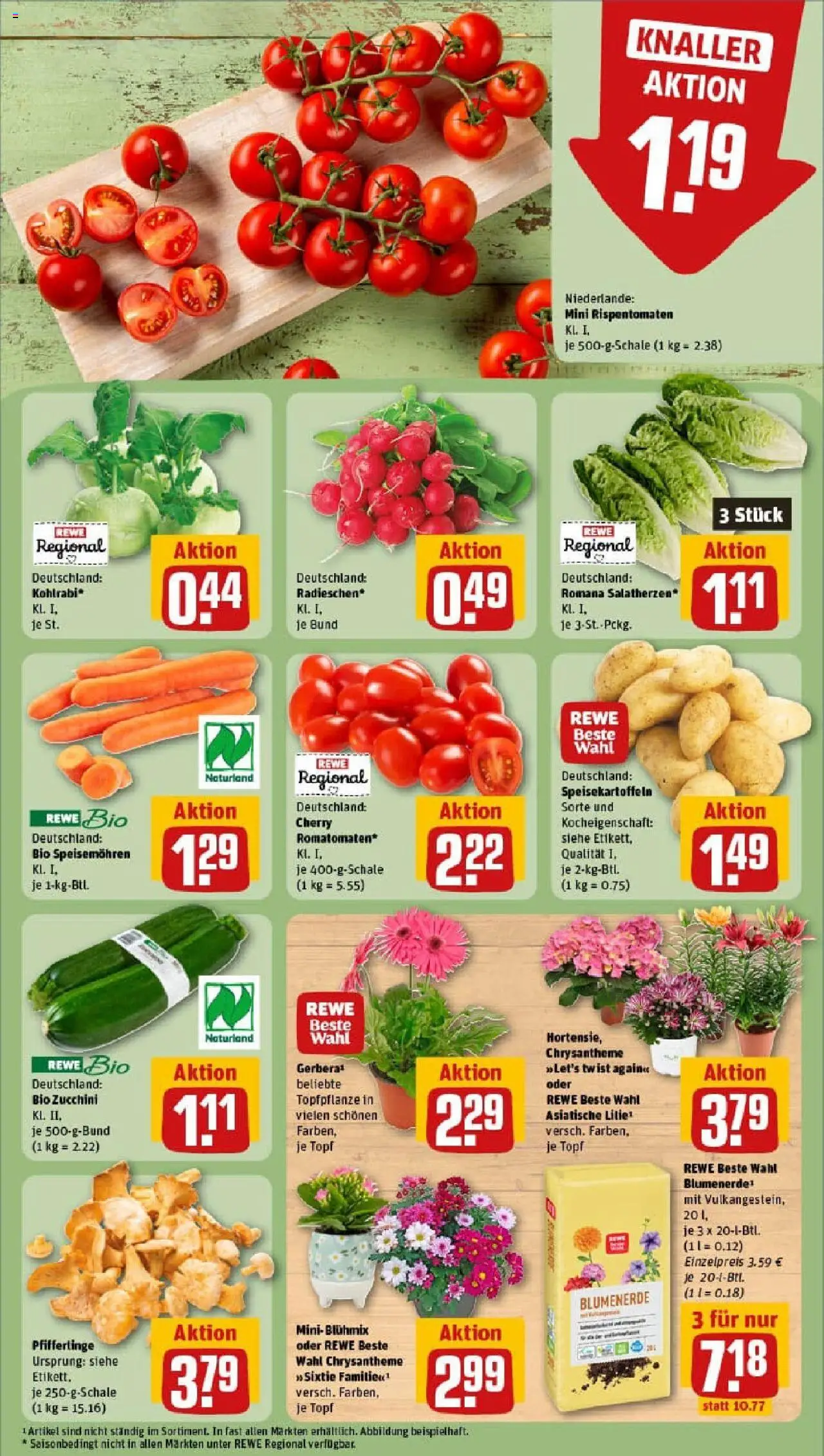 Rewe prospekt Aachen	 - gültig ab dem 03.08.2025 | Seite: 7 | Produkte: Blumenerde, Pfifferlinge, Zucchini