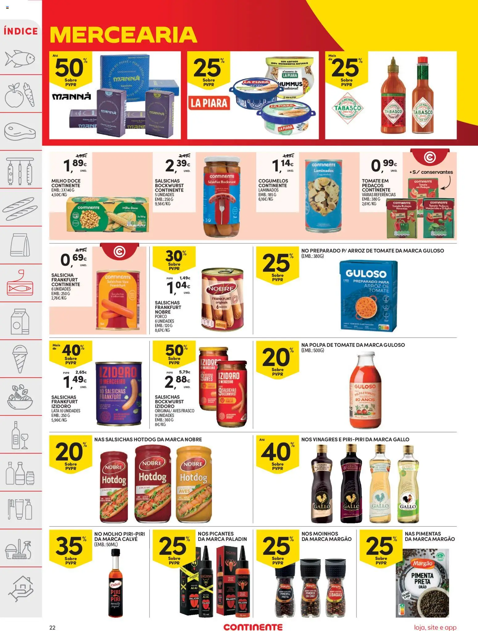 Continente folheto │ válido de 11.11.2025 | Página: 22 | Produtos: Arroz, Tomate, Cogumelos, Milho