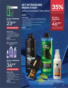 Ofertele Avon valabile de la 01.12.2025 | Pagină: 217 | Produse: Șampon, Săpun, Gel de duș, Deodorant