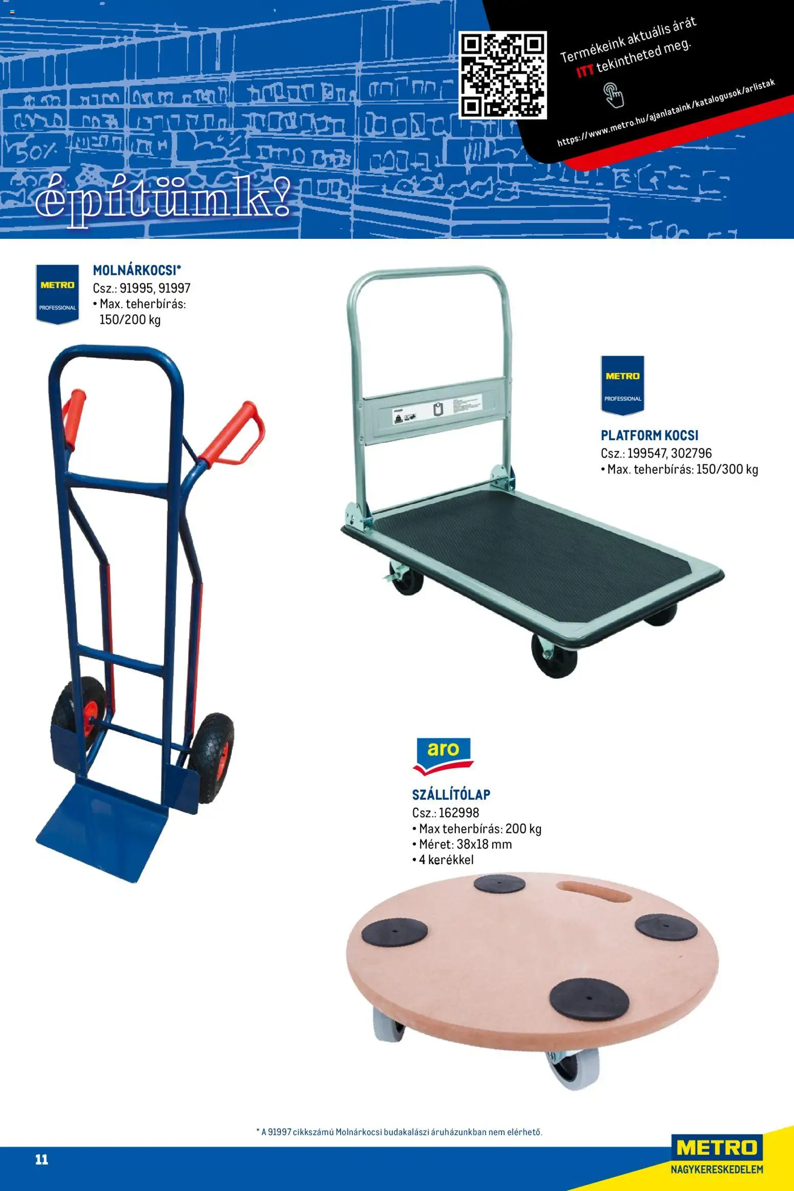 Metro akciós ujság - amely érvényes a következő dátumtól: 01.03.2026 | Oldal: 11 | Termékek: Molnárkocsi