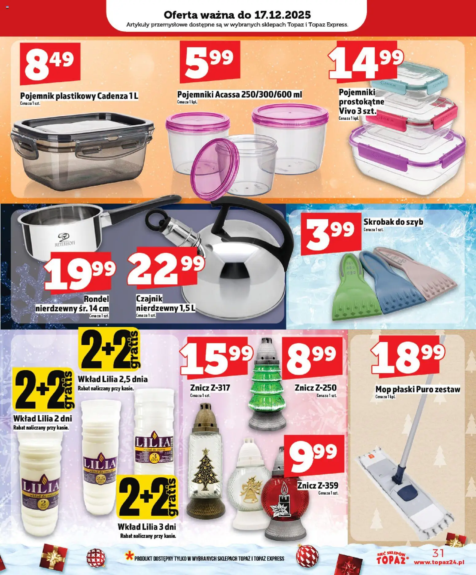 Topaz Gazetka od 11.12.2025 | Strona: 31 | Produkty: Czajnik, Artykuły przemysłowe