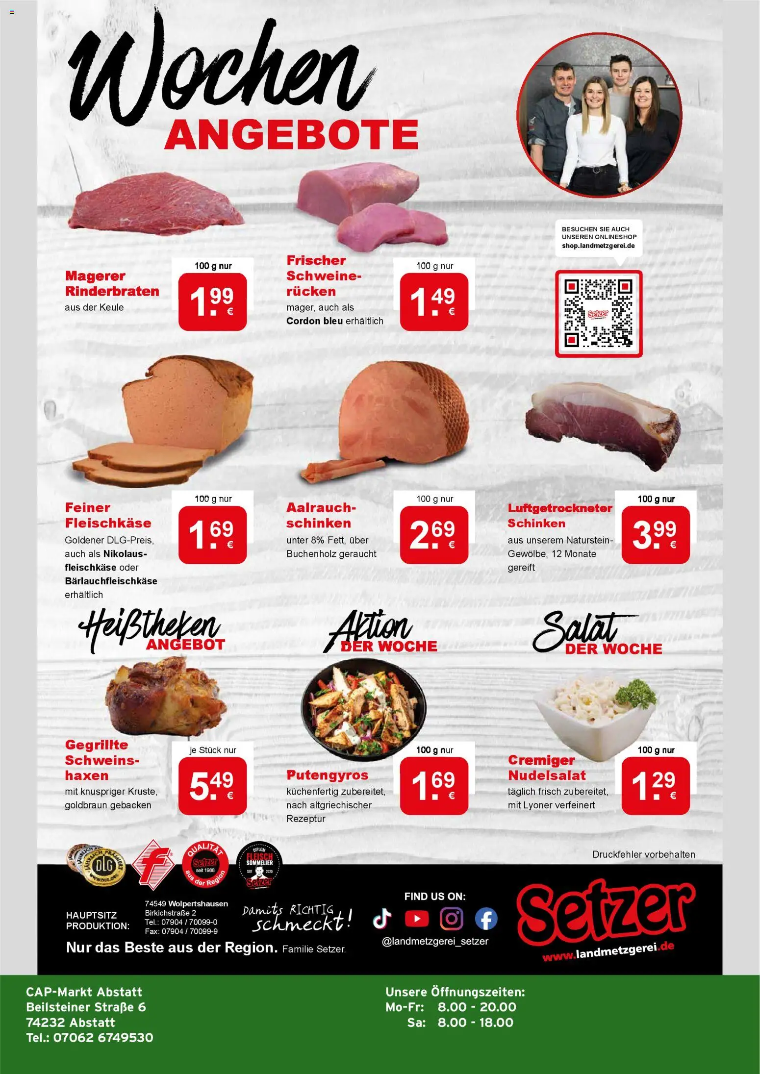 CAP Markt Prospekt – gültig ab 15.12.2025 | Seite: 4 | Produkte: Rinderbraten, Schinken, Fleisch, Salat