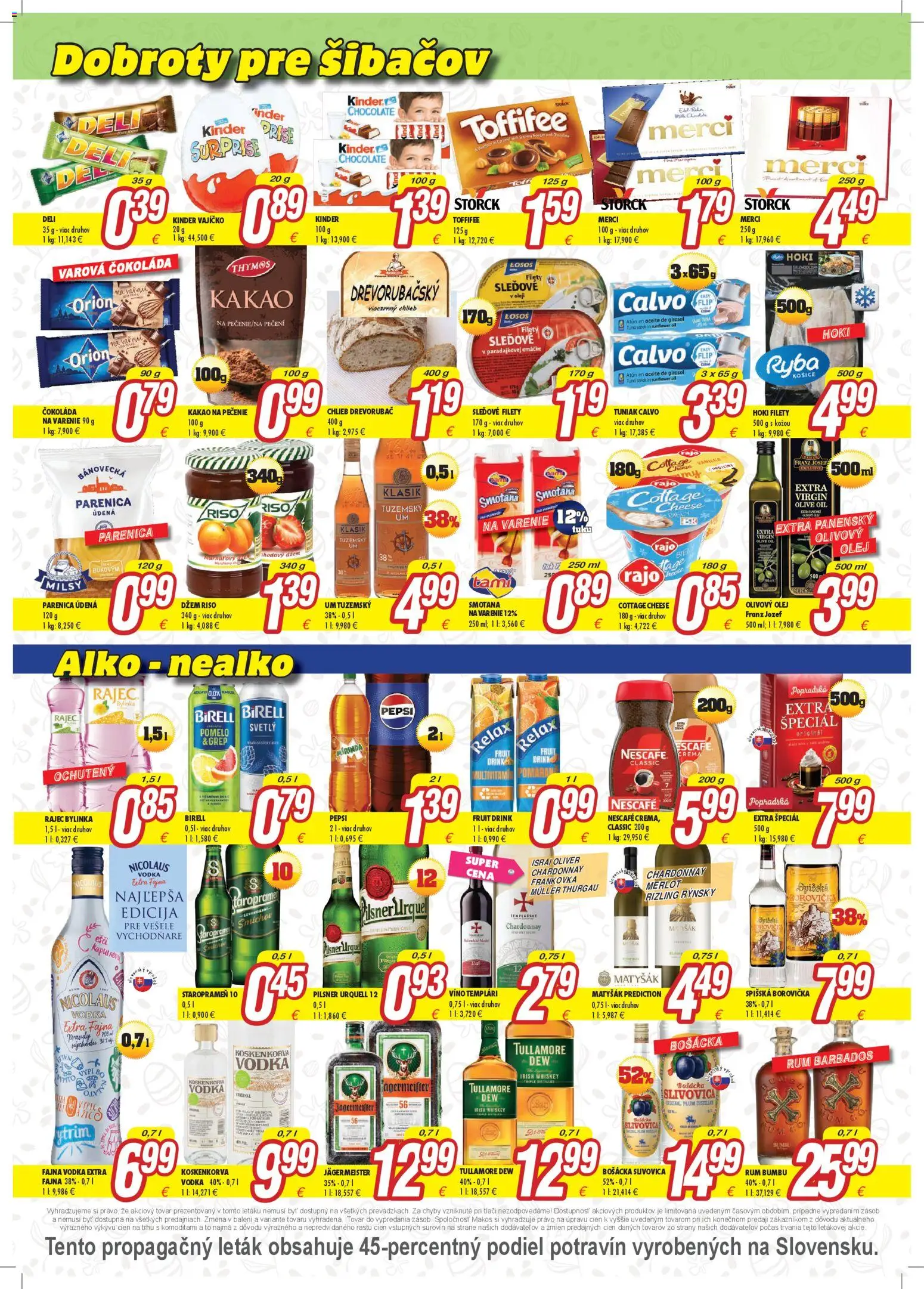 Nové Makos akcie – leták je platný od 23.03.2026 | Strana: 2 | Produkty: Olej, Víno, Merci, Staropramen