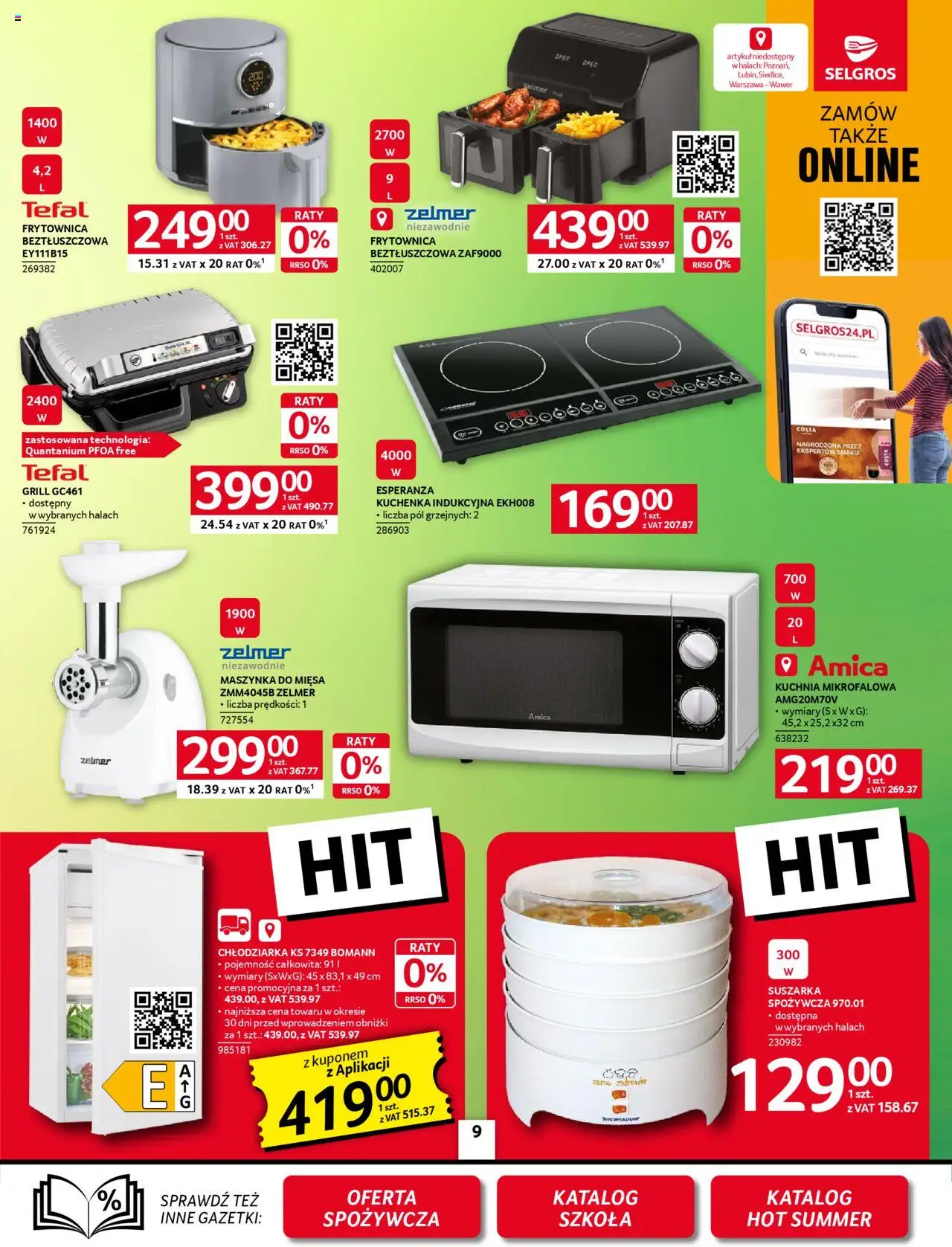 Selgros cash&carry Gazetka - Oferta przemysłowa od 14.08.2025 | Strona: 11 | Produkty: Suszarka, Grill, Maszynka do mięsa, Tefal