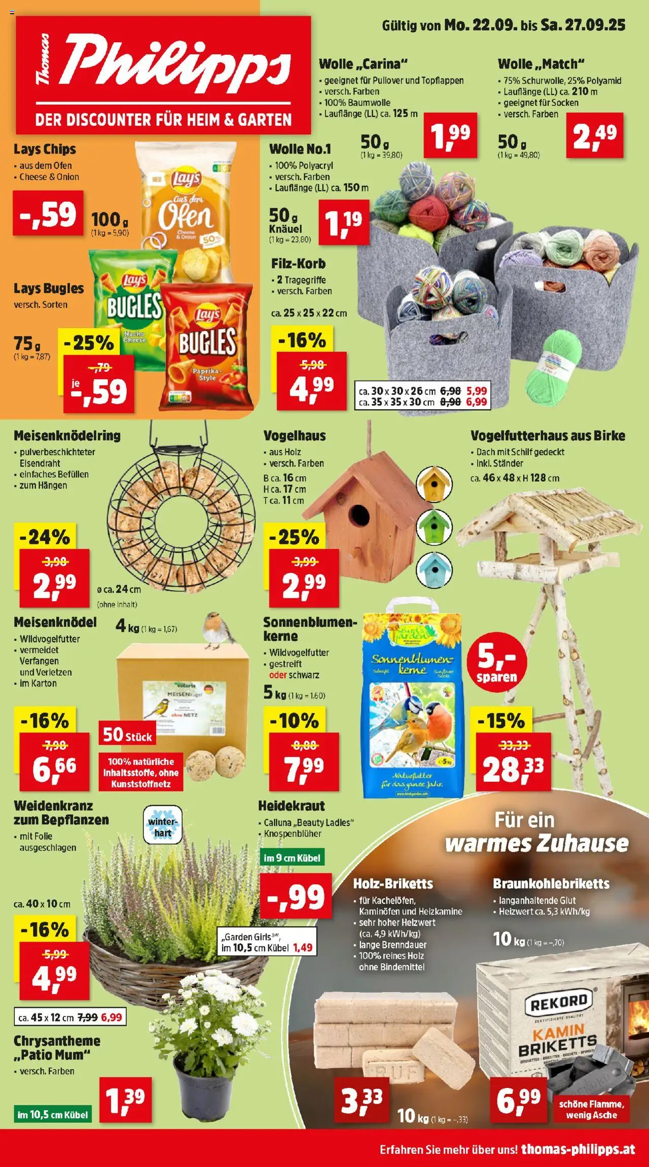 Thomas Philipps Flugblatt gültig ab 20.09.2025 | Seite: 1 | Produkte: Chips, Pullover, Socken, Ofen