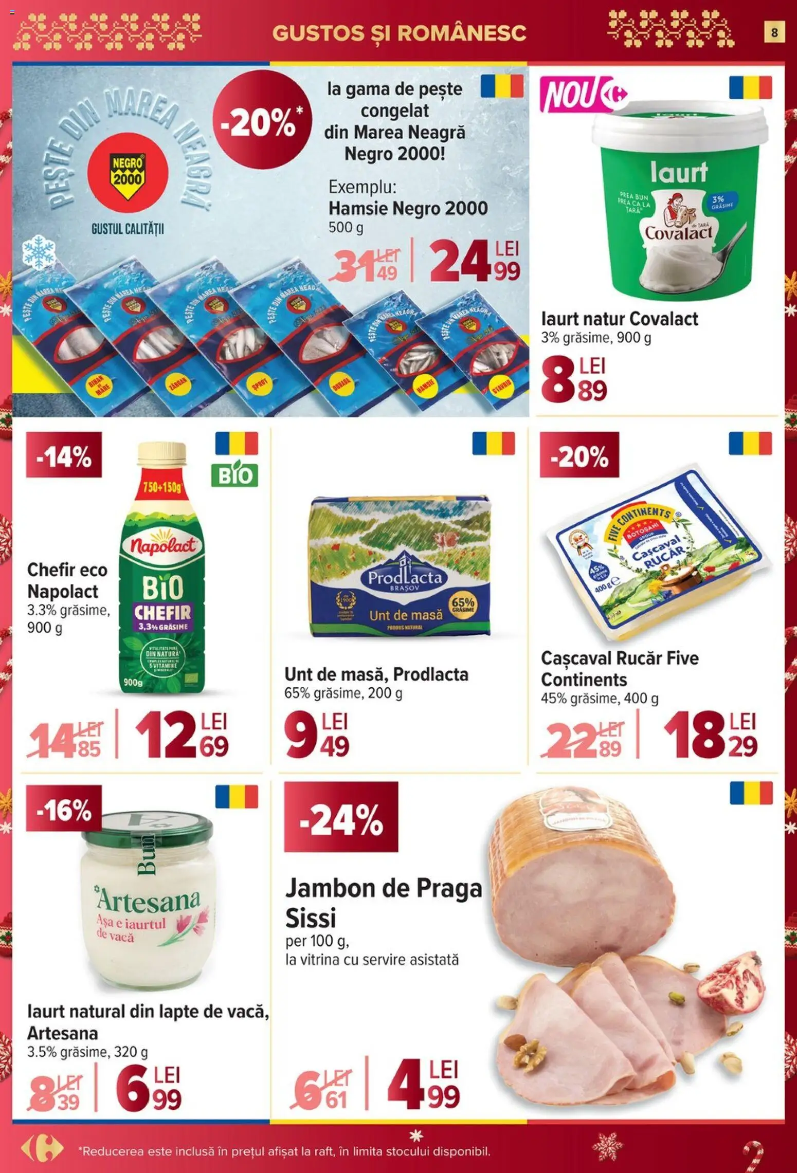Noul catalog Carrefour – valabil de la 26.11.2025 | Pagină: 8 | Produse: Masă, Vitrină, Cașcaval, Unt