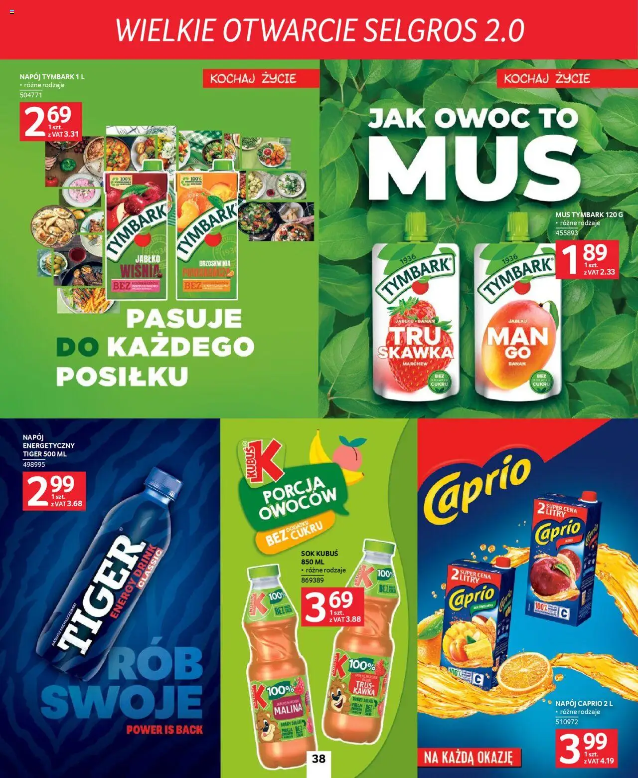 Selgros cash&carry Gazetka - Poznań markowe produkty od 09.10.2025 | Strona: 38 | Produkty: Brzoskwinia, Malina, Sok, Banan