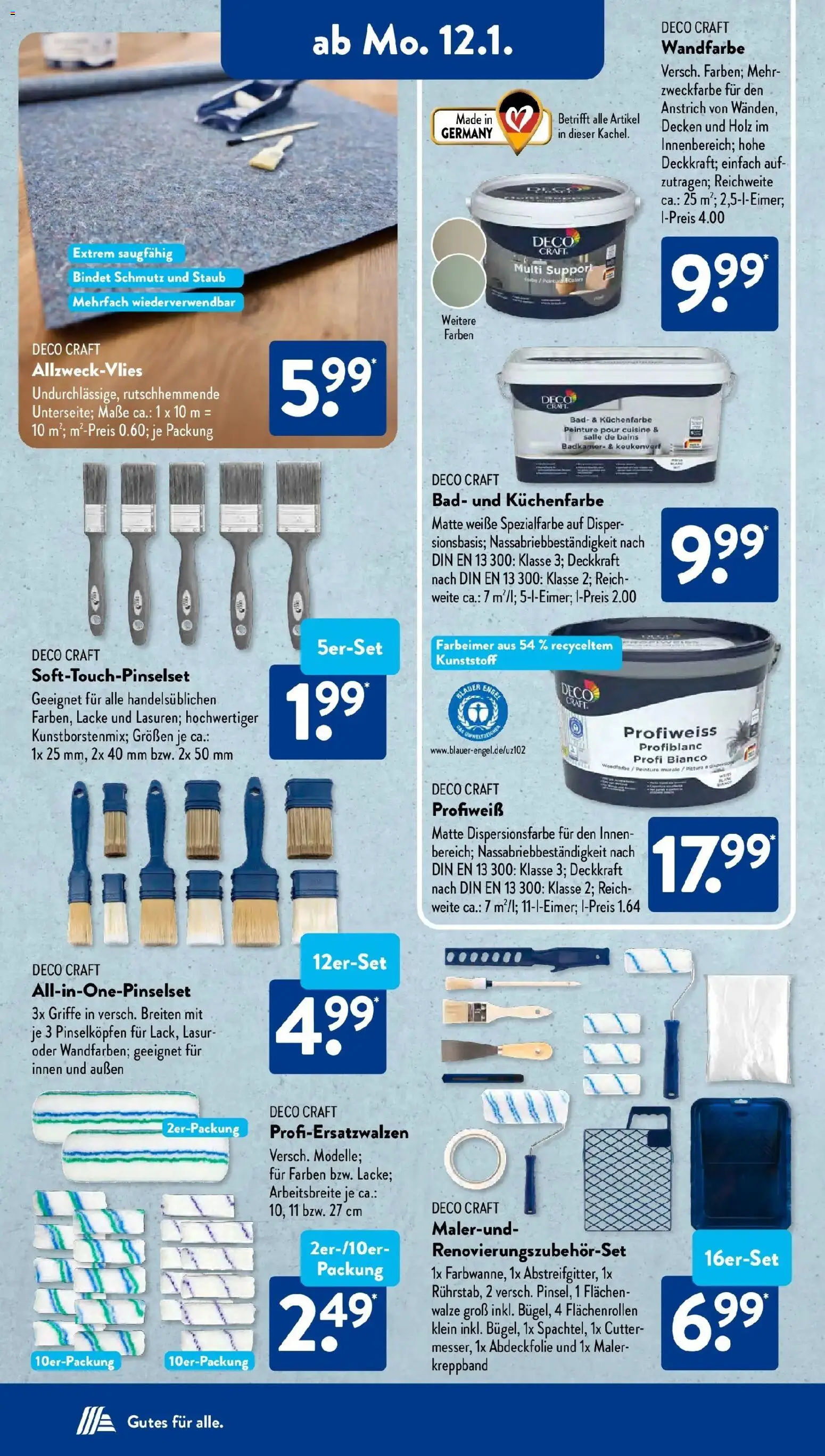 Aldi Süd - Aldi Süd: Wochenangebote – gültig ab 11.01.2026 | Seite: 10 | Produkte: Cutter, Bad, Wandfarbe