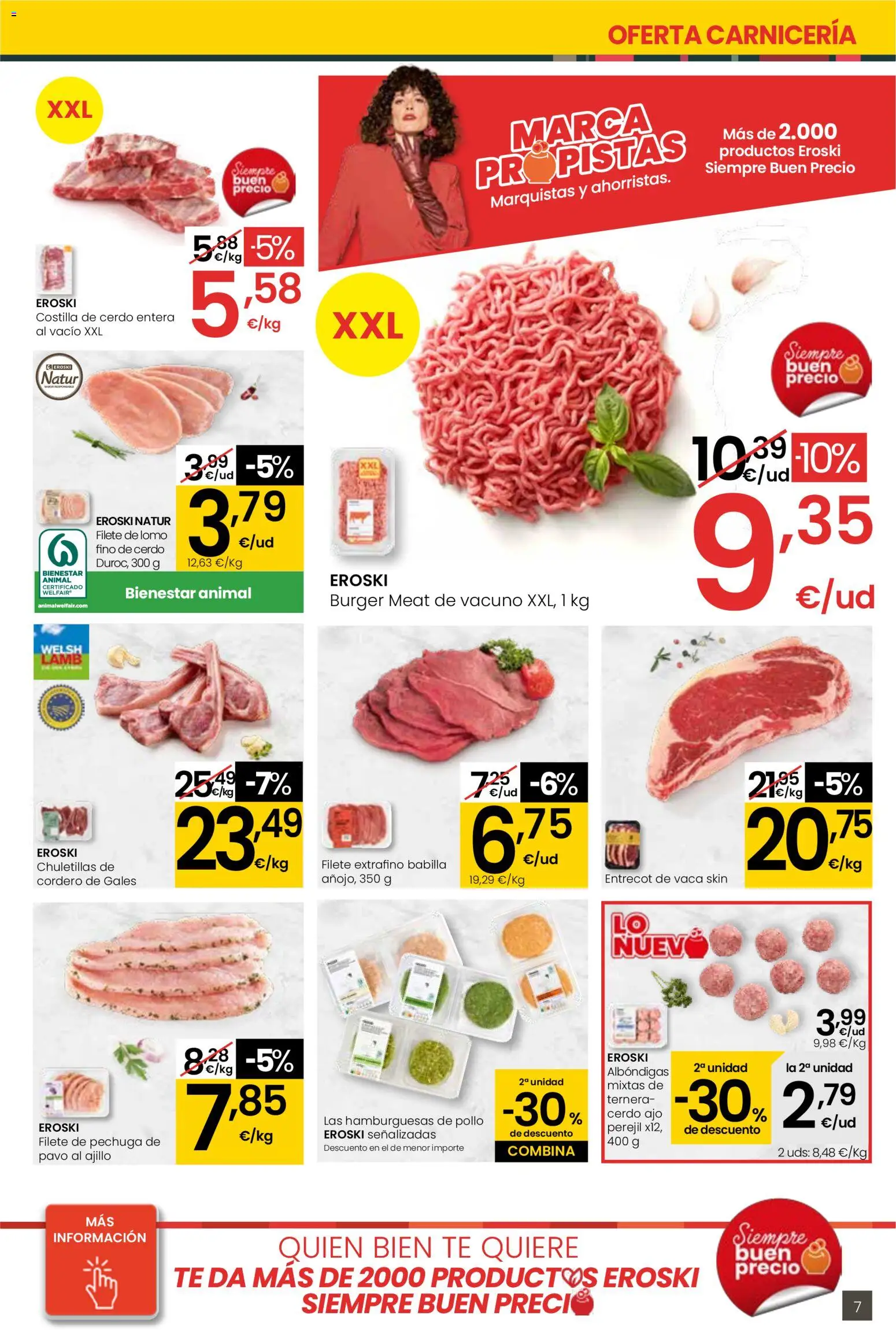 Eroski - 3x2  │ válido desde el 30.10.2025 | Página: 7 | Productos: Cerdo, Costilla de cerdo, Φίλτρο καφέ, Filete