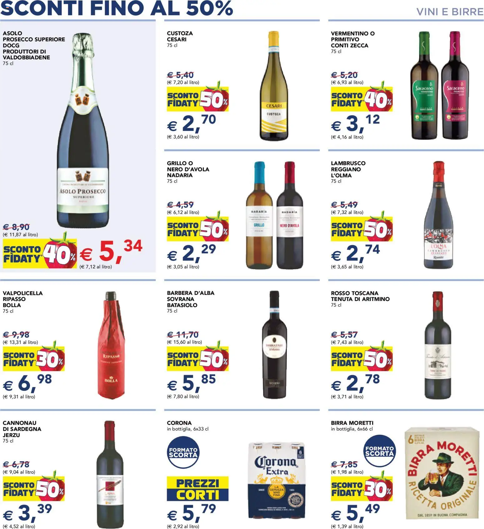 Volantino Esselunga S del 23.10.2025 | Pagina: 9 | Prodotti: Birra, Prosecco, Birra Moretti