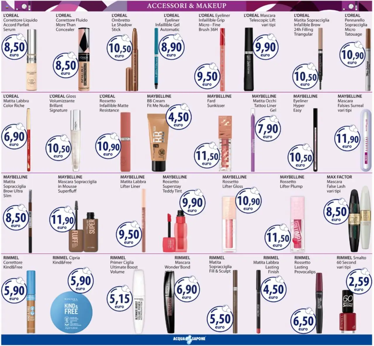 Volantino Acqua e Sapone del 25.08.2025 | Pagina: 4 | Prodotti: Mascara, Rossetto, Cipria, BB cream