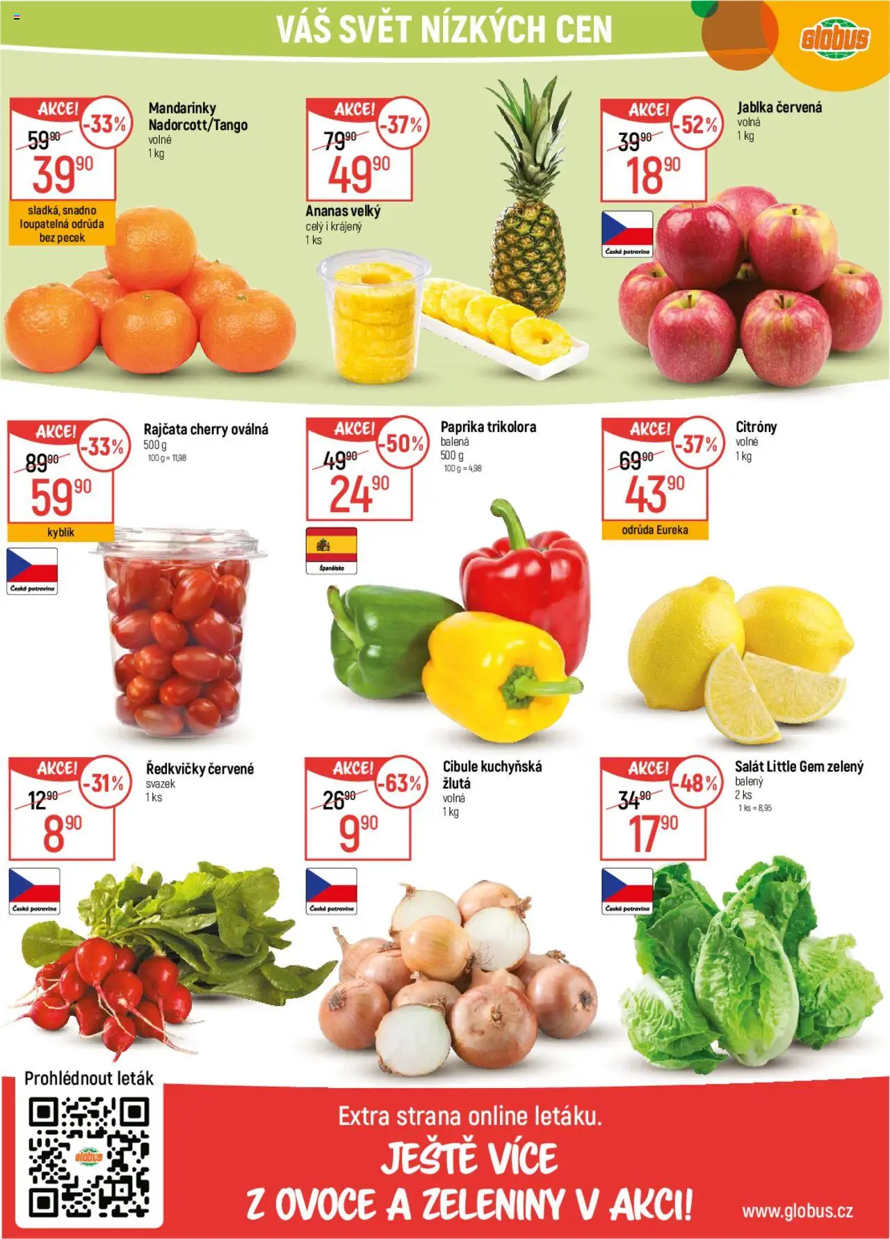Globus leták od 08.10.2025 | Strana: 10 | Produkty: Ovoce, Mandarinky, Paprika, Ředkvičky