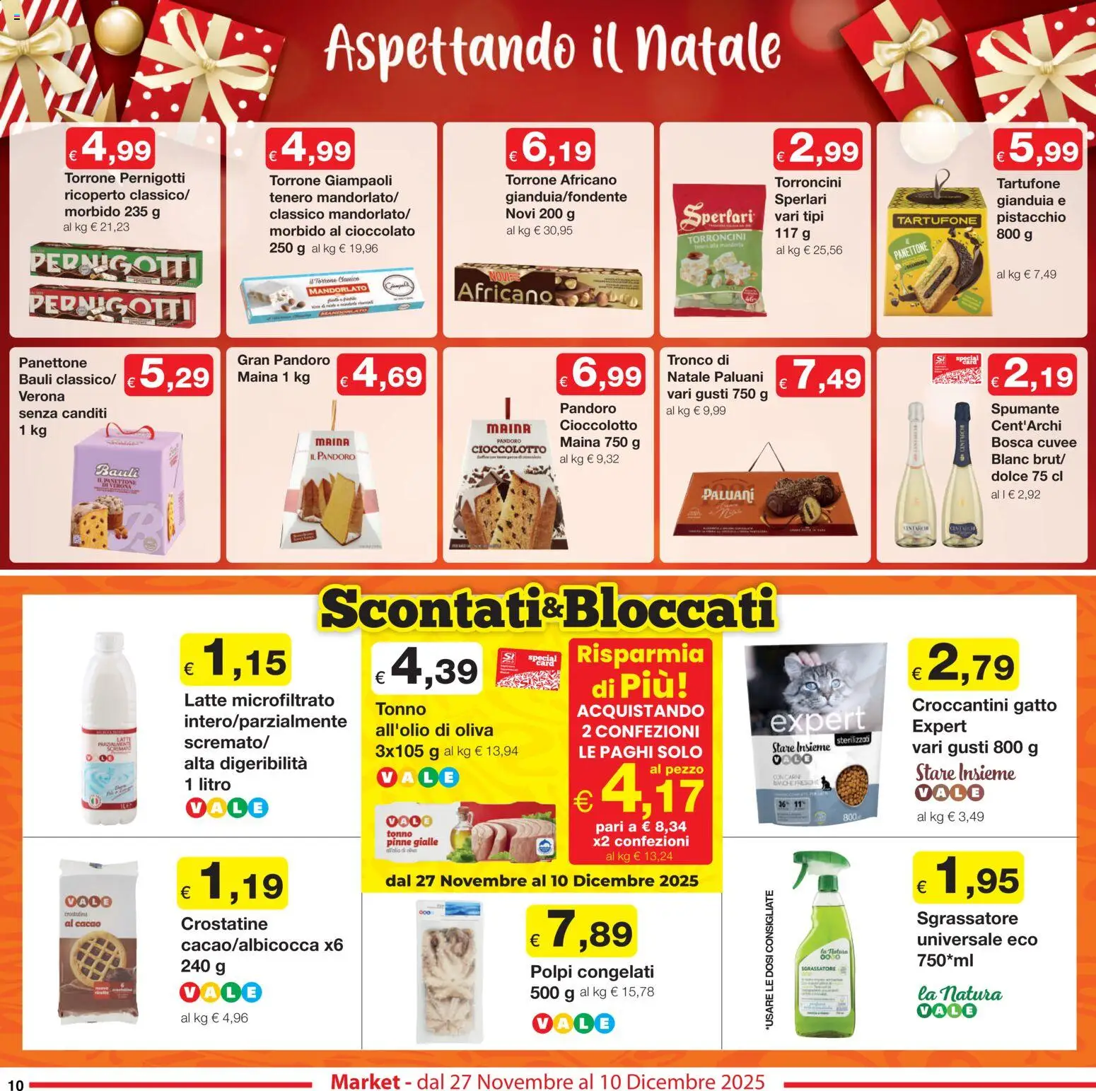 Volantino Sì con Te del 27.11.2025 | Pagina: 10 | Prodotti: Latte, Panettone, Tonno, Cacao