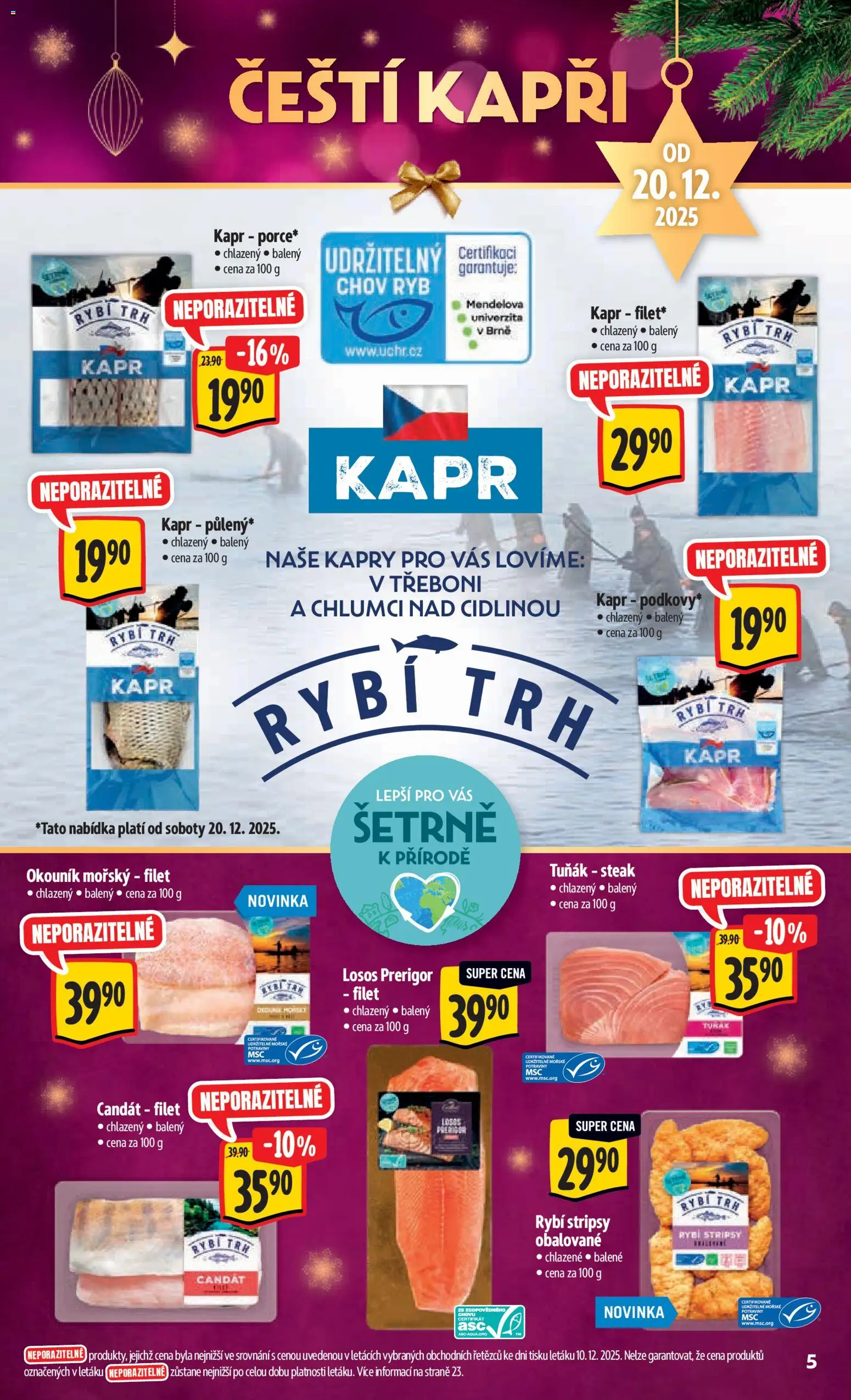 Albert leták - Hypermarket od 17.12.2025 | Strana: 10 | Produkty: Steak, Candát, Tuňák steak, Kapr