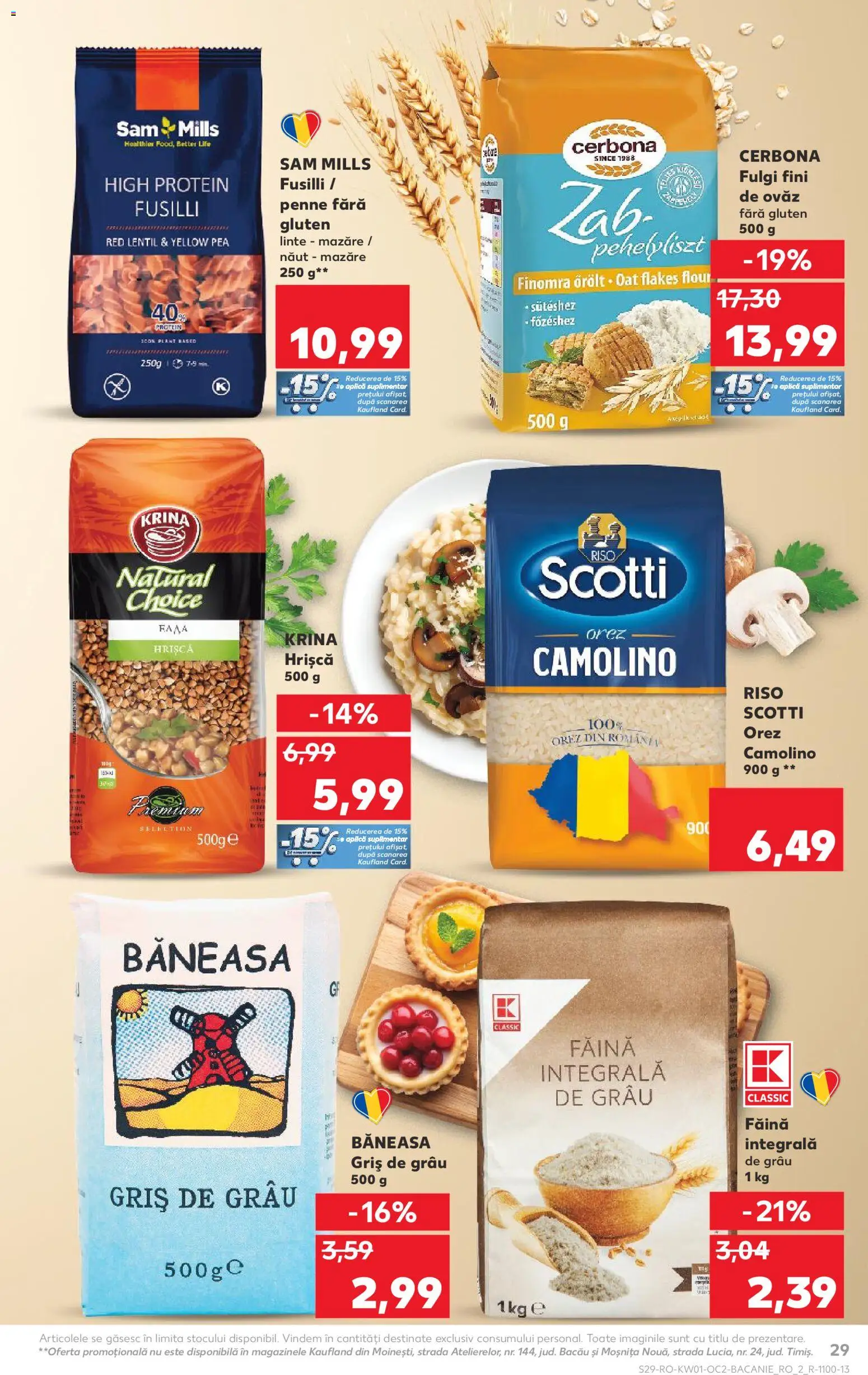 Noul catalog Kaufland – valabil de la 31.12.2025 | Pagină: 29 | Produse: Mazăre, Făină, Orez, Fulgi