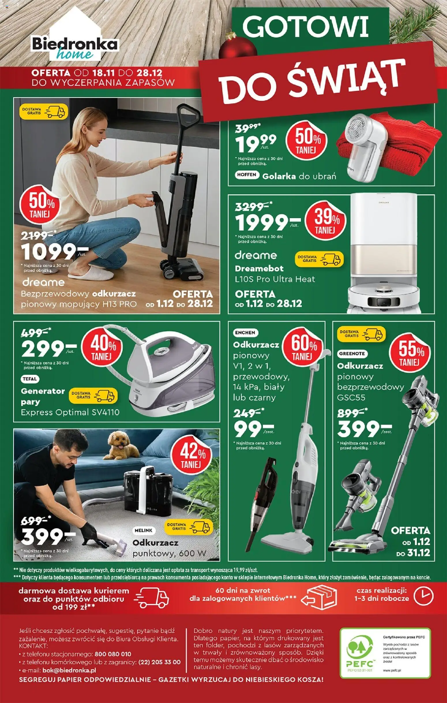 Biedronka gazetka - Home od 15.11.2025 | Strona: 6 | Produkty: Robot, Cleaner, Golarka do ubrań, Tefal