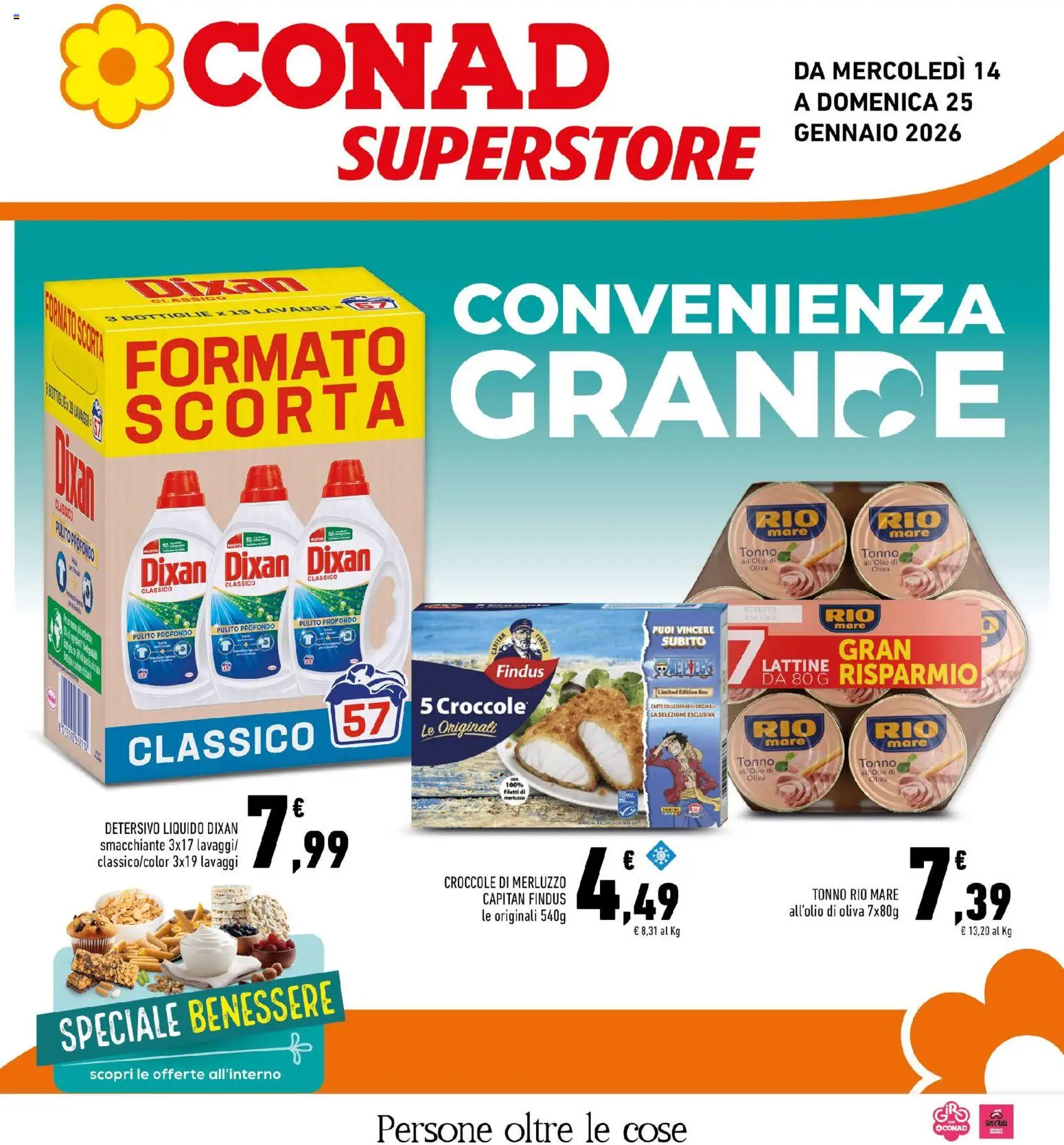 Volantino Conad del 14.01.2026 | Pagina: 1 | Prodotti: Merluzzo, Tonno