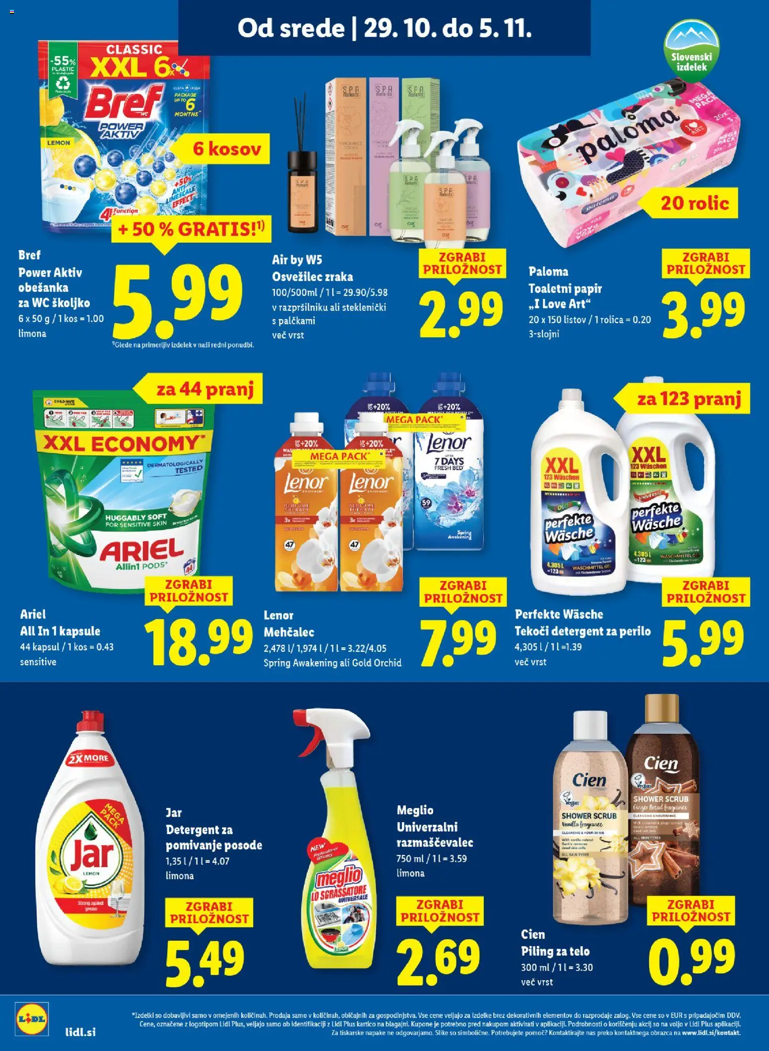 Novi Lidl katalog ponudbe – veljaven od 29.10.2025 | Stran: 10 | Izdelki: Piling za telo, Toaletni papir, Piling, Limona