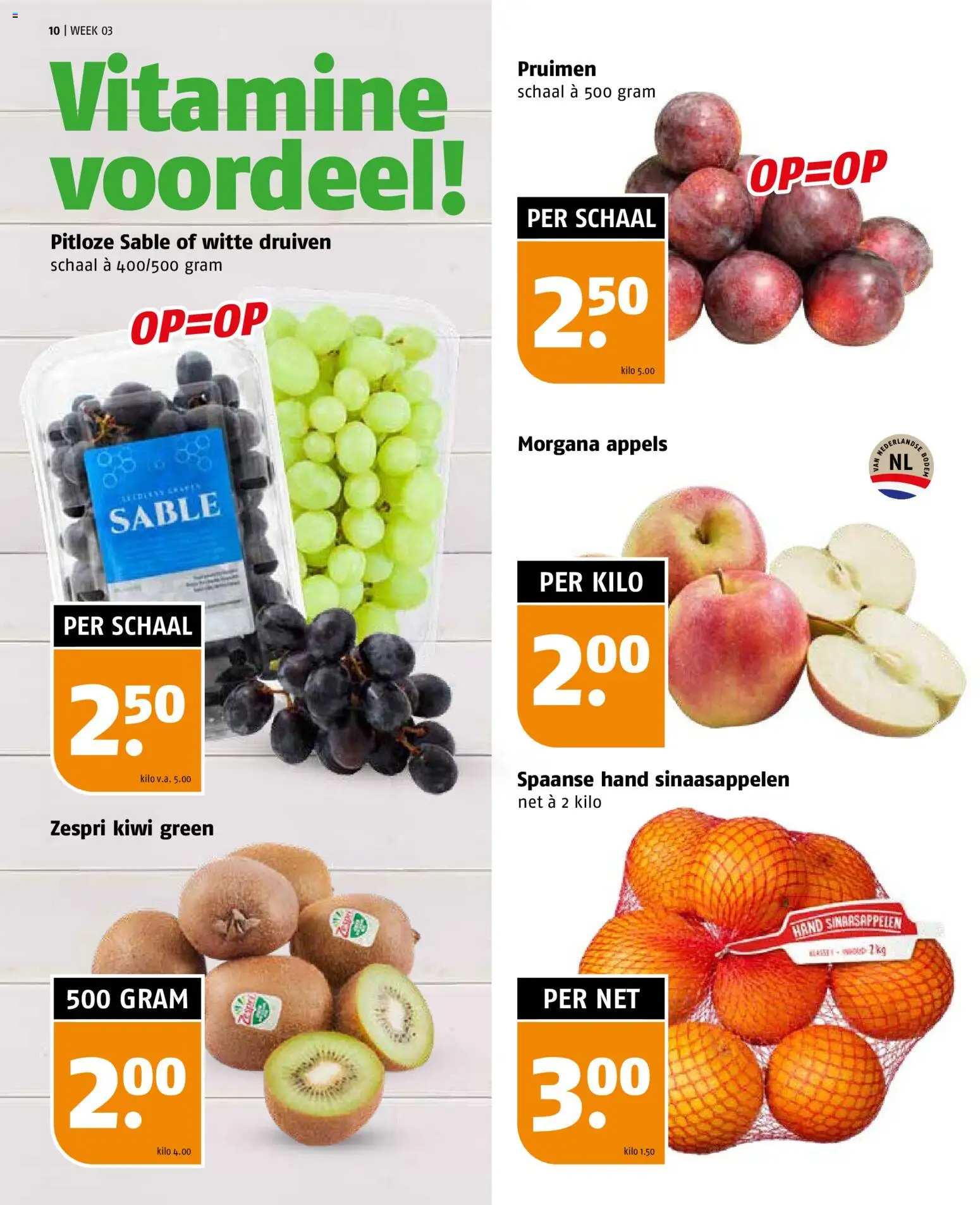 {H1} | Pagina: 10 | Producten: Appels, Kiwi, Schaal, Druiven