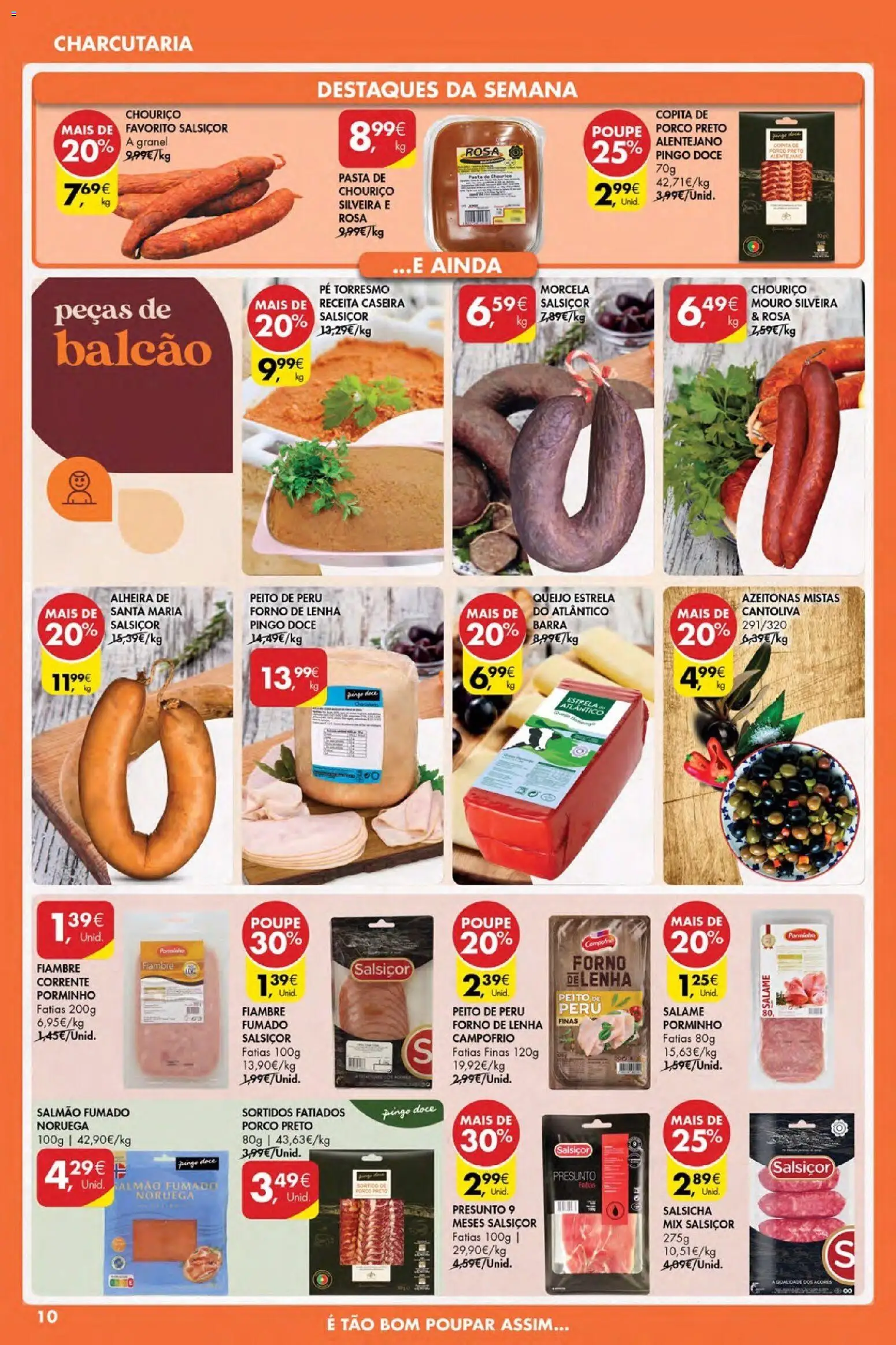 Pingo Doce Poupe Esta Semana Açores │ válido de 19.02.2026 | Página: 10 | Produtos: Forno, Azeitonas, Peito de peru, Presunto