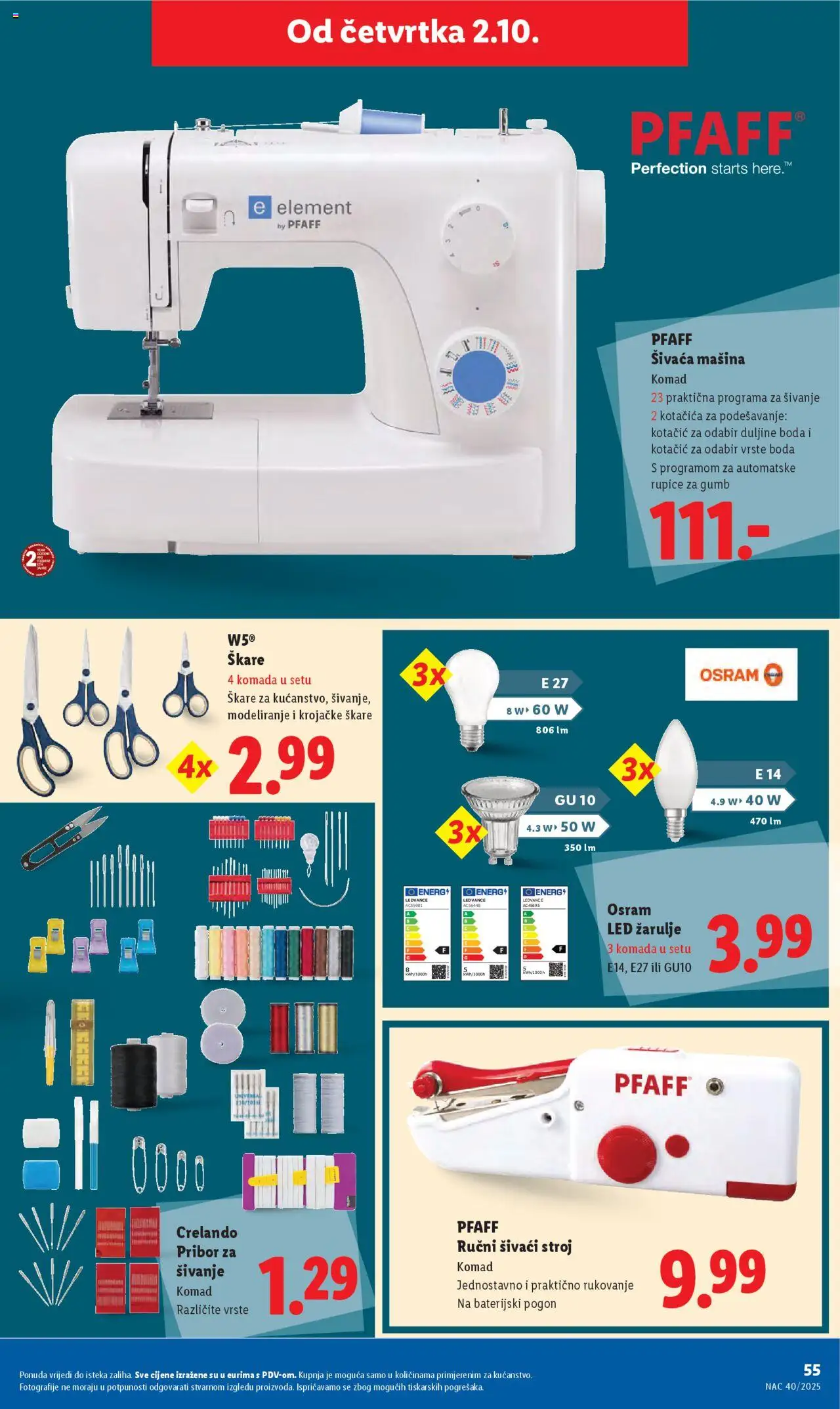 Lidl katalog | vrijedi od 29.09.2025 | Stranica: 55 | Proizvodi: Žarulje, Škare