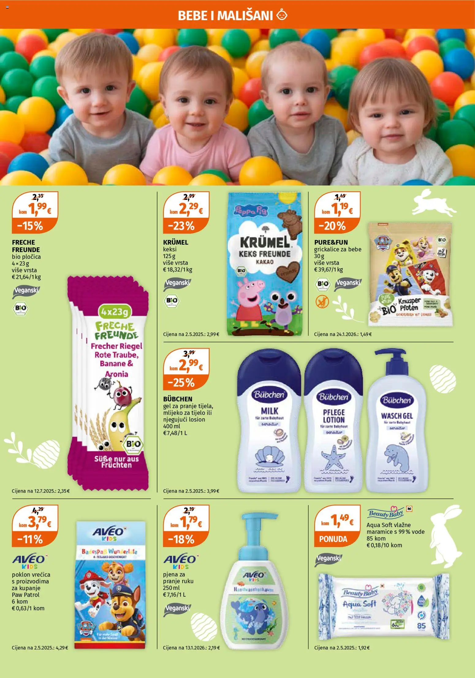 Müller katalog | vrijedi od 23.03.2026 | Stranica: 14 | Proizvodi: Keksi, Mlijeko za tijelo, Keks, Kakao