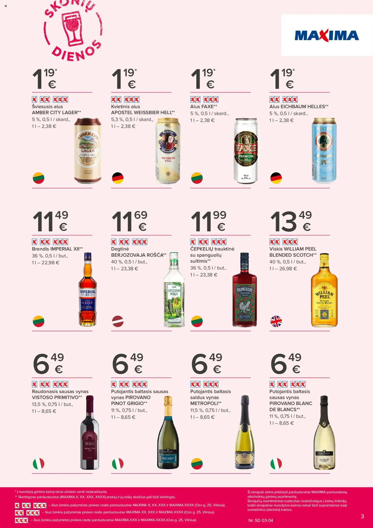 MAXIMA akcijos nuo 19.02.2026 | Puslapis: 3 | Prekių: Degtinė, Viskis, Vynas, Alus