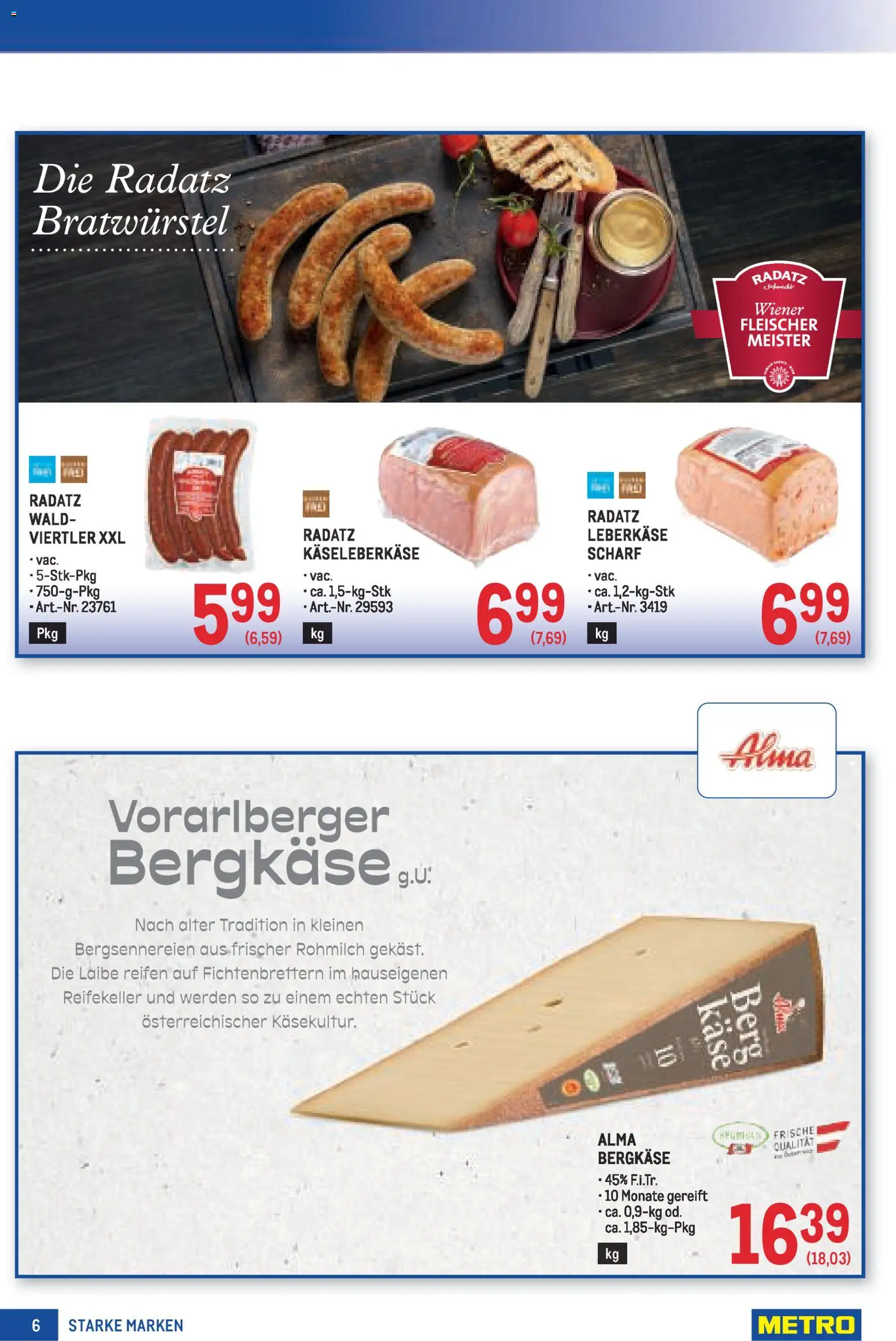 Metro Starke Marken gültig ab 08.01.2025 | Seite: 6 | Produkte: Käse