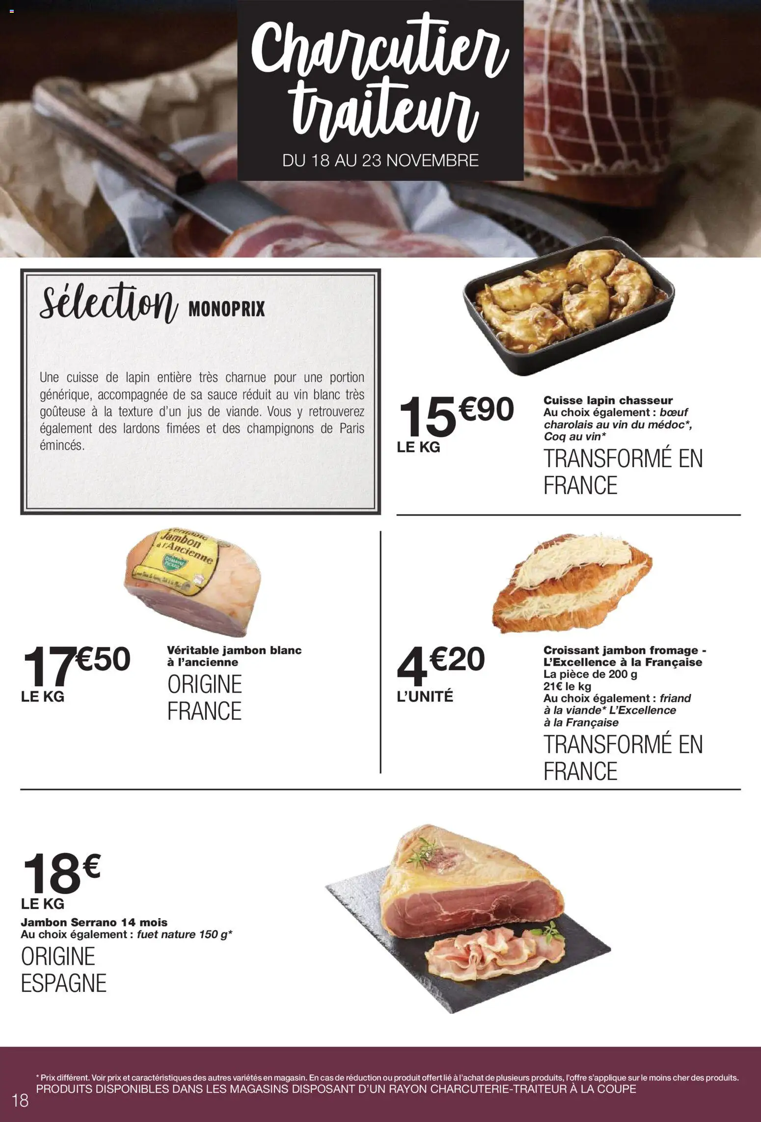 {H1} | Page: 18 | Produits: Lardons, Jambon blanc, Fromage, Jambon