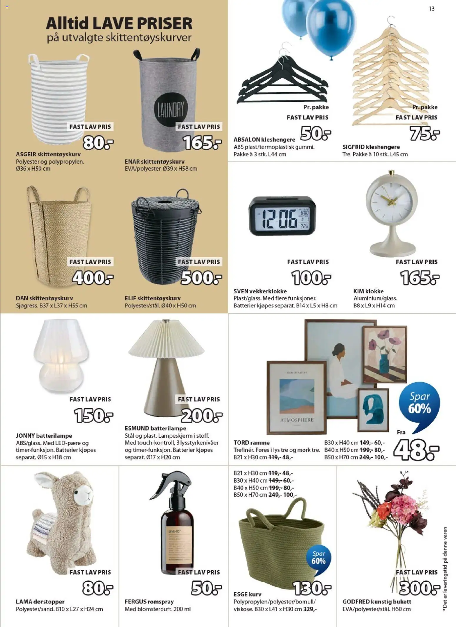 {H1} | Side: 13 | Produkter: Сантехнічне кріплення, Lys, Skittentøyskurv, Romspray