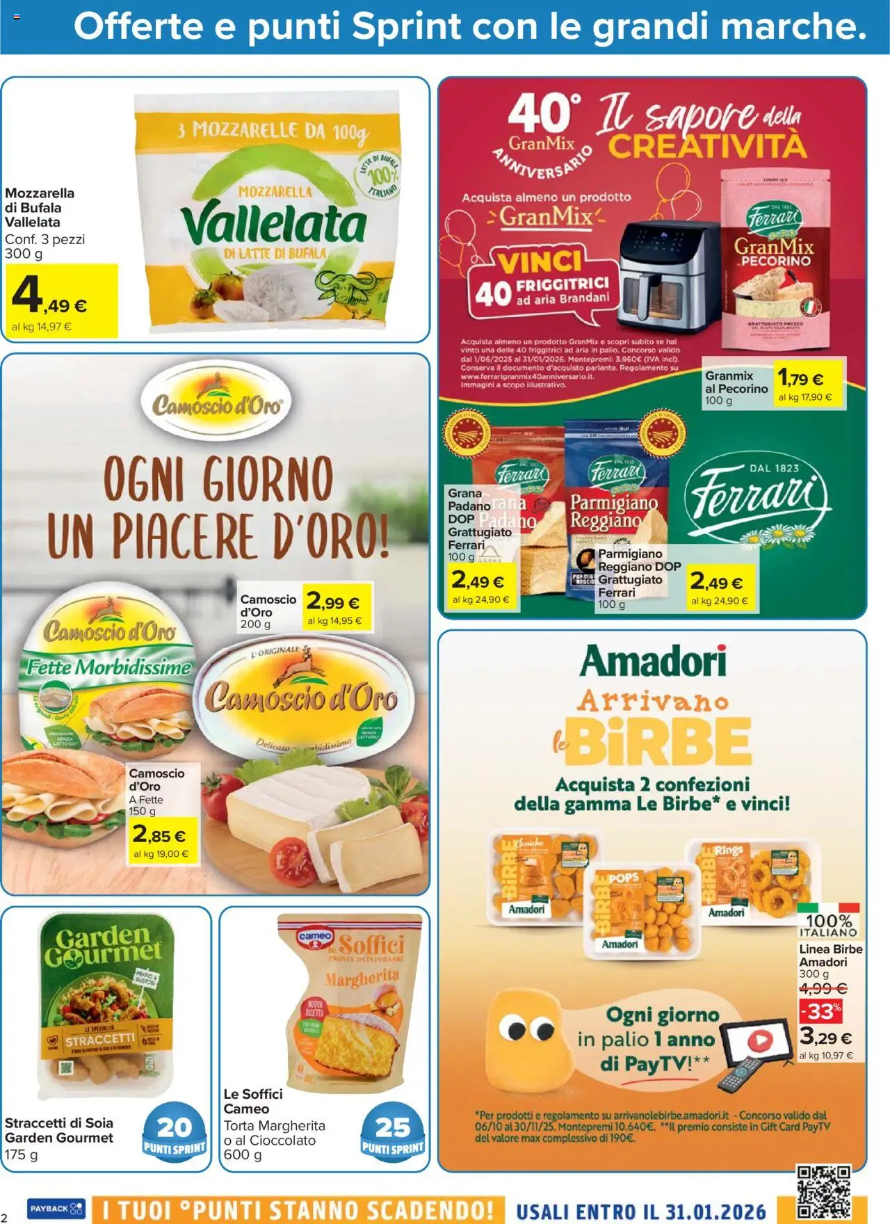 Volantino Carrefour del 20.10.2025 | Pagina: 2 | Prodotti: Cioccolato, Latte, Torta, Pecorino