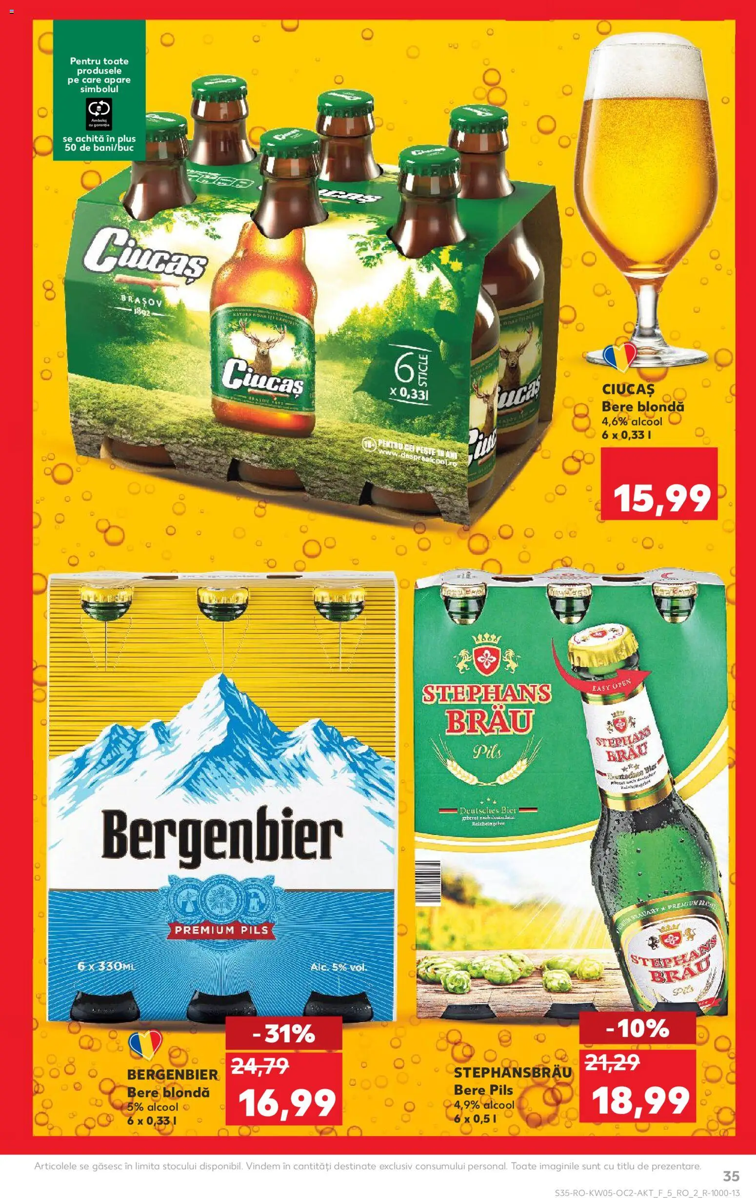 Noul catalog Kaufland – valabil de la 28.01.2026 | Pagină: 35 | Produse: Bere, Plastik Kulübe