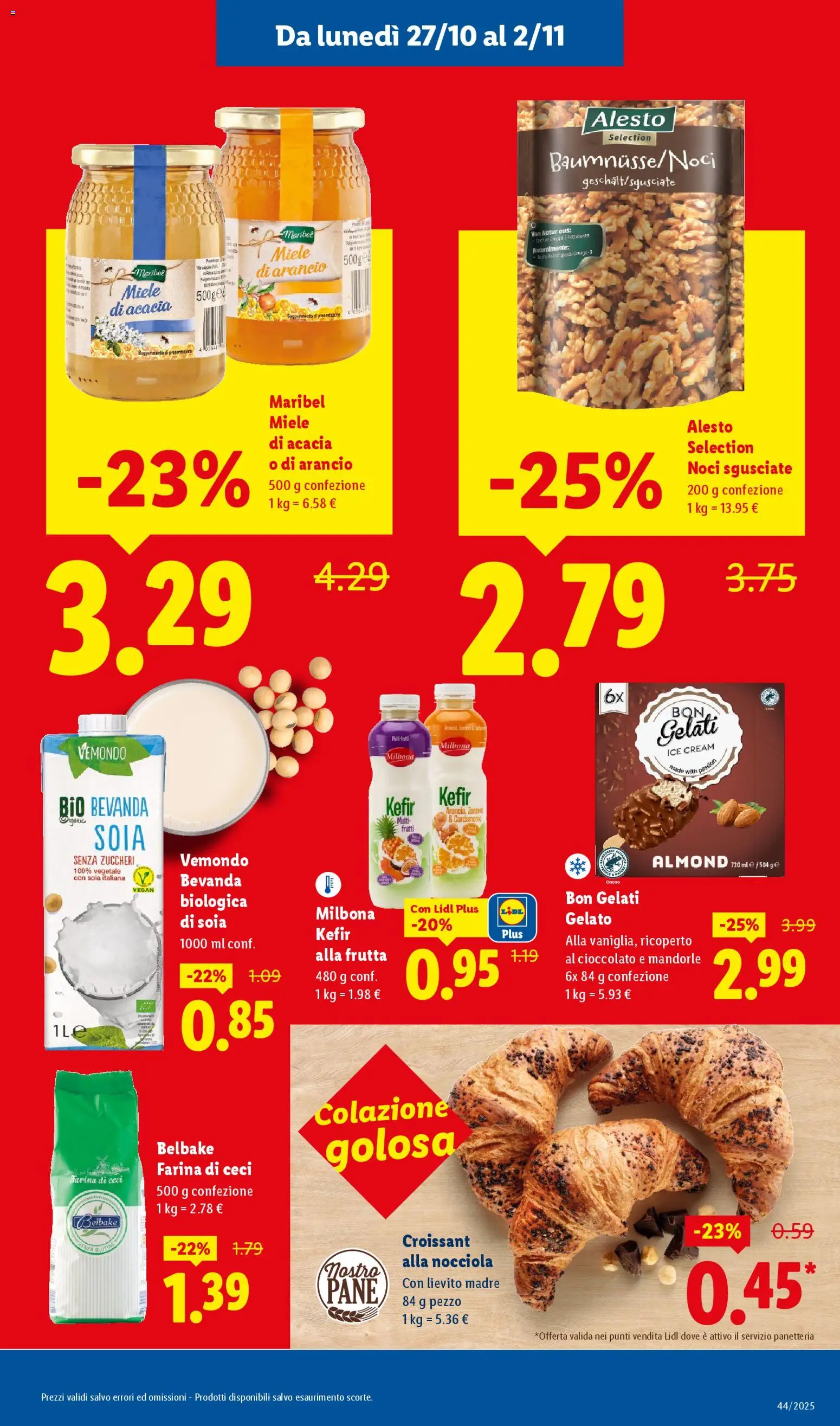 Volantino Lidl del 27.10.2025 | Pagina: 21 | Prodotti: Frutta, Farina, Croissant, Cacao
