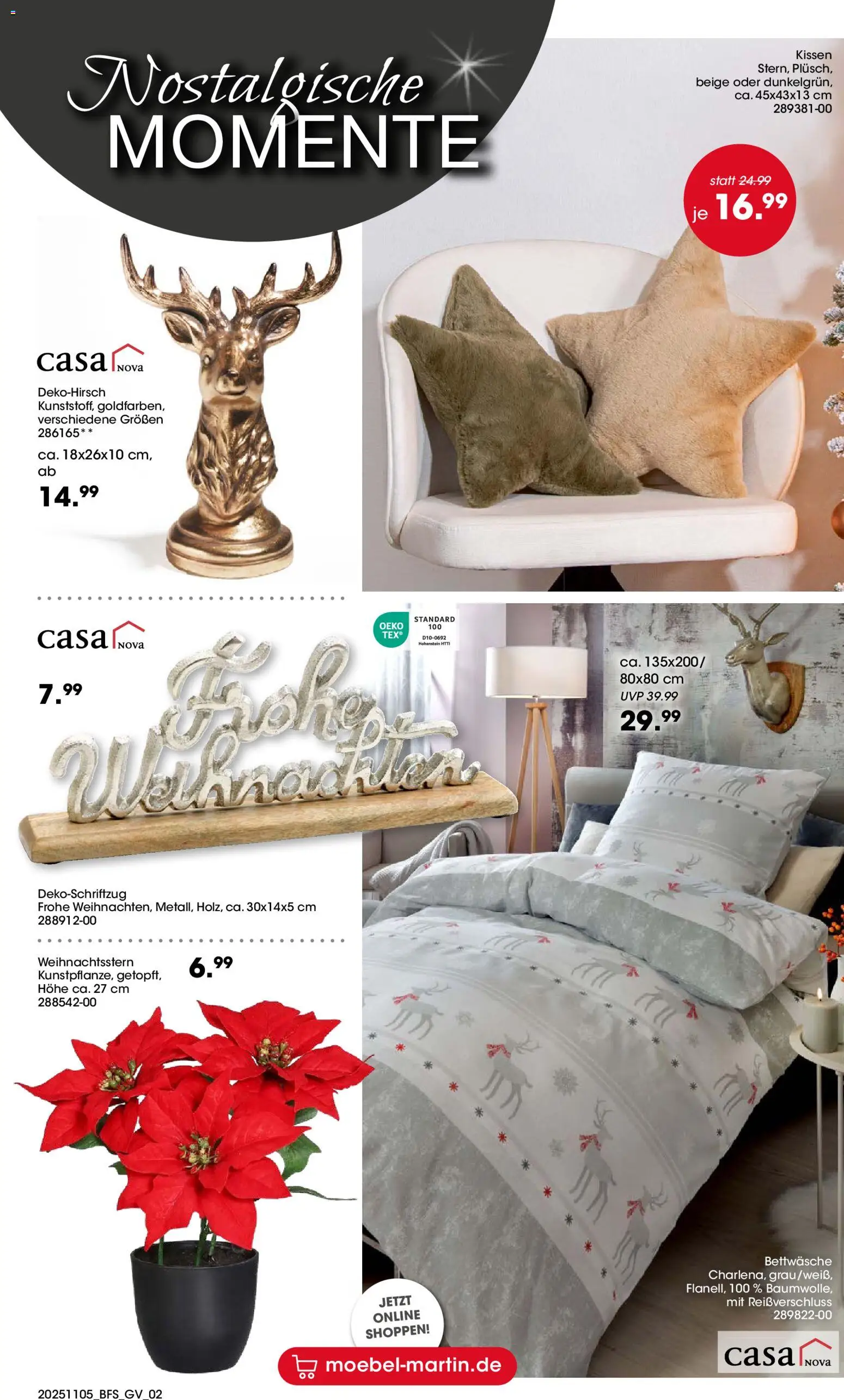 Möbel Martin Zauberhafte Weihnachtszeit – gültig ab 05.11.2025 | Seite: 2 | Produkte: Kissen, Bettwäsche