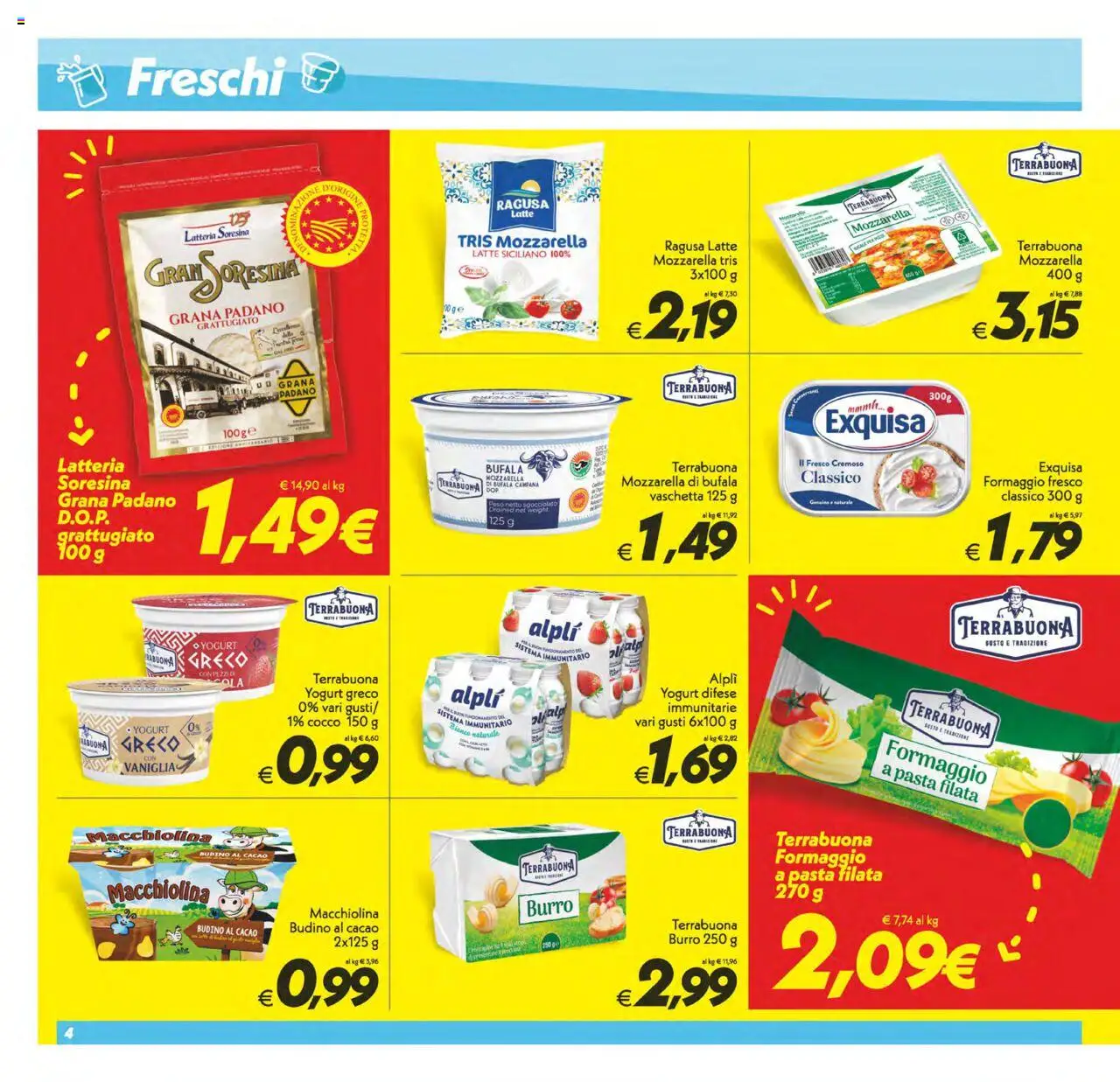 Volantino SuperConveniente del 14.10.2025 | Pagina: 4 | Prodotti: Yogurt greco, Latte, Cacao, Budino