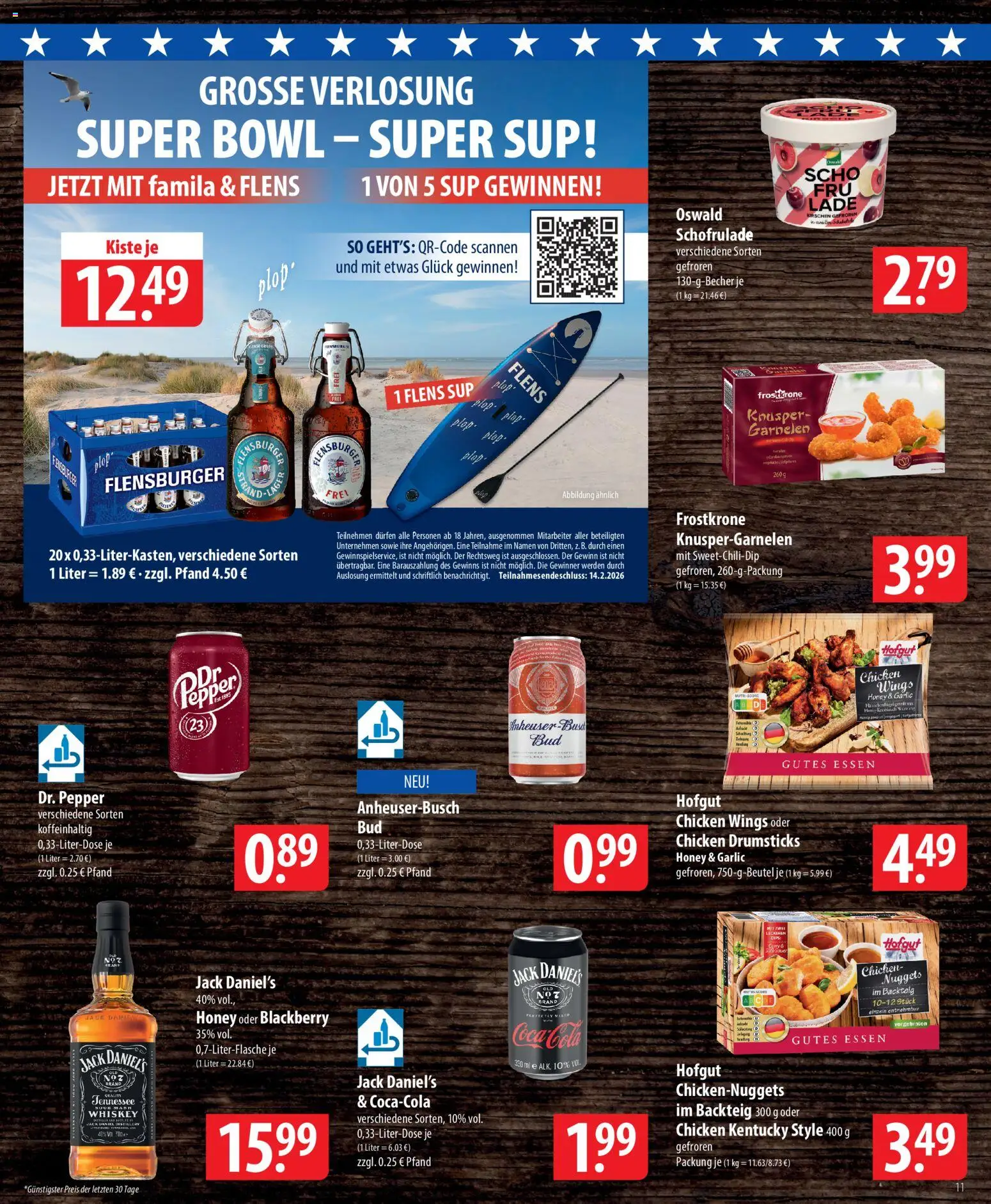Famila Prospekt 	 – gültig ab 02.02.2026 | Seite: 11 | Produkte: Coca cola, Jack Daniel's, Flensburger, SUP