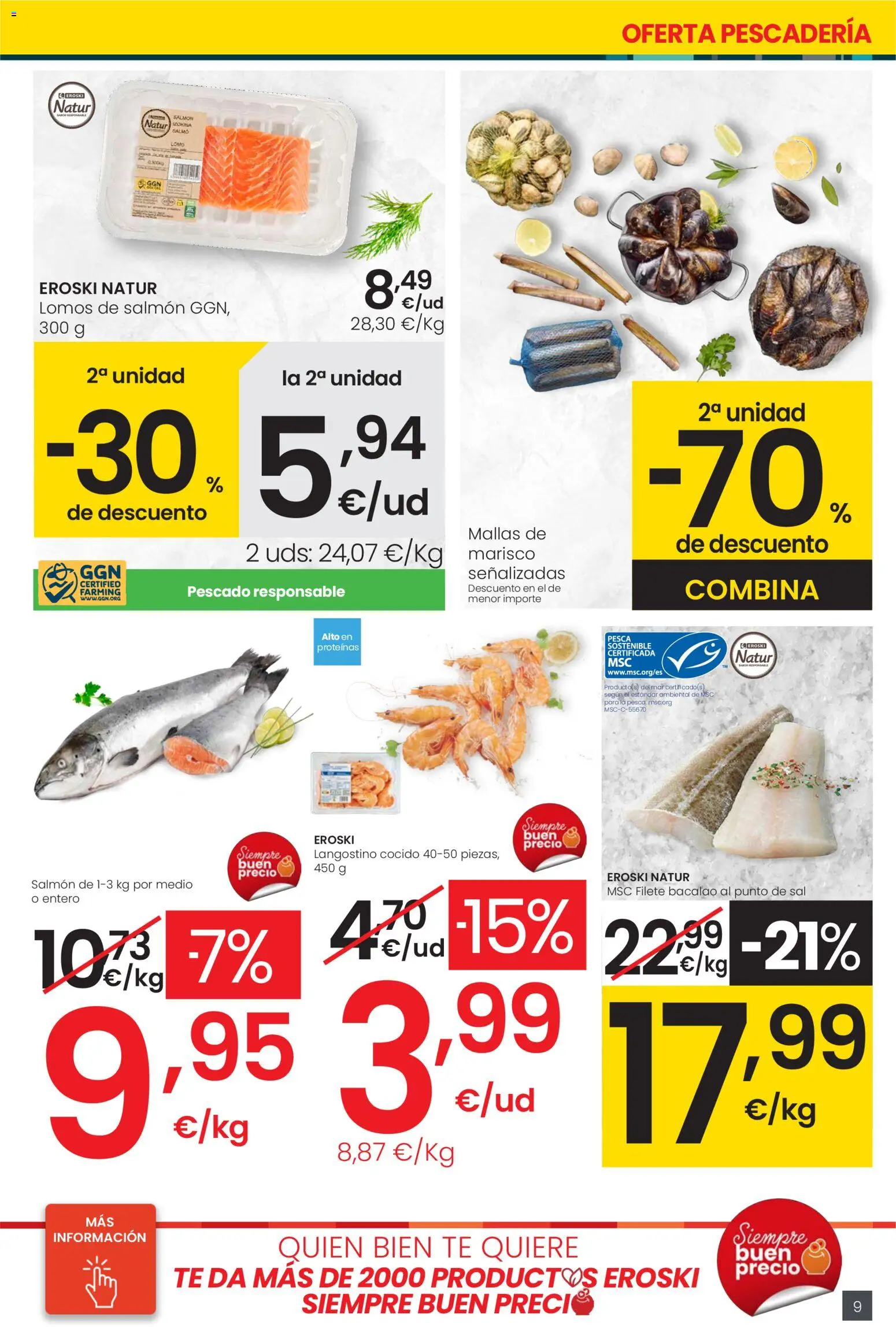 Eroski - Center │ válido desde el 30.10.2025 | Página: 9 | Productos: Pescado, Té, Filete, Langostino