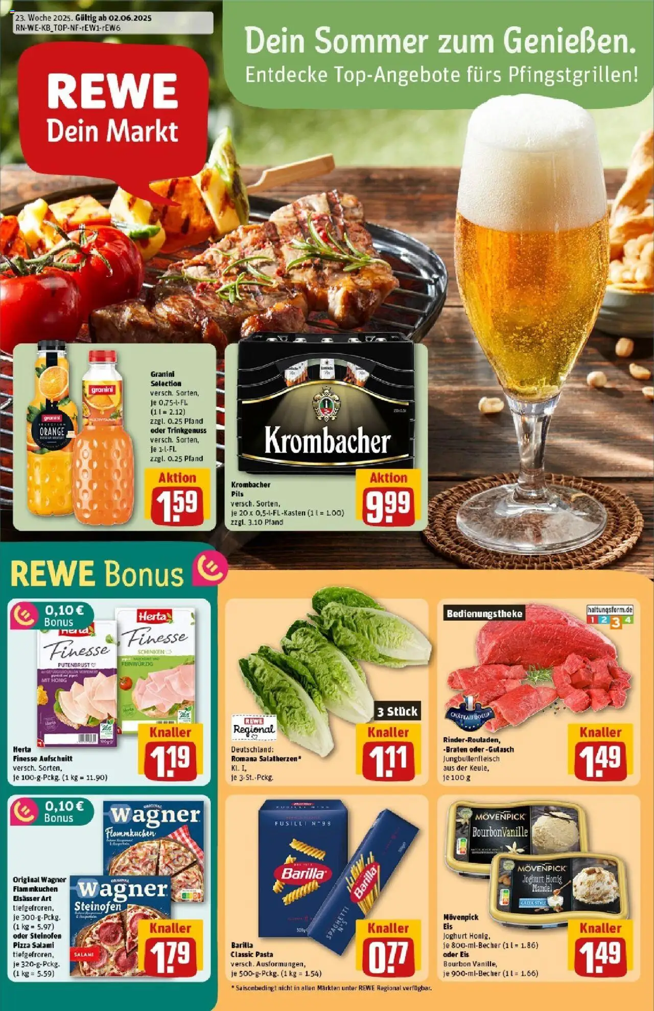 Rewe prospekt Oberwesel	 - gültig ab dem 01.06.2025 | Seite: 1 | Produkte: Joghurt, Salami, Schinken, Eis