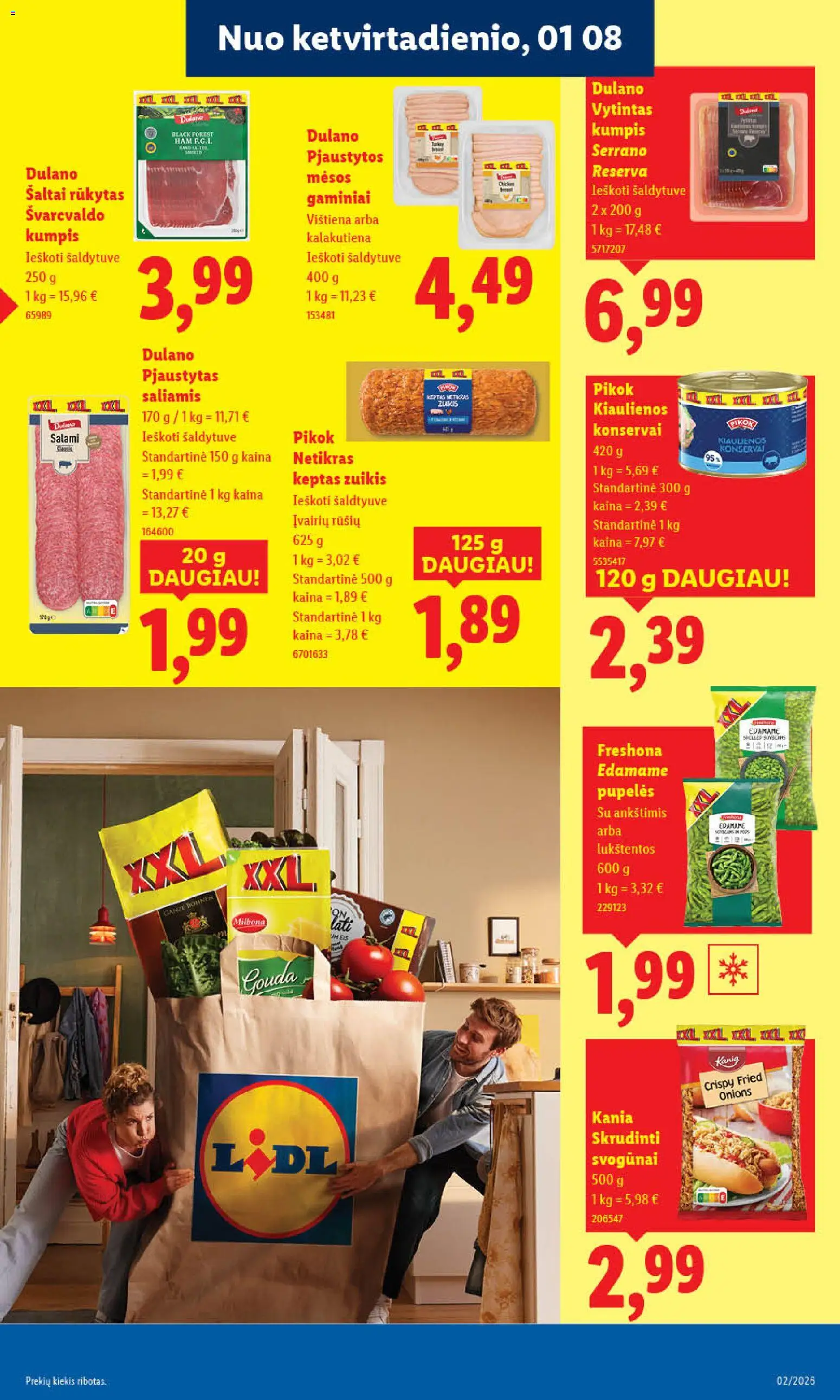 LIDL akcijos nuo 05.01.2026 | Puslapis: 25 | Prekių: Kiaulienos, Pupelės, Svogūnai, Konservai