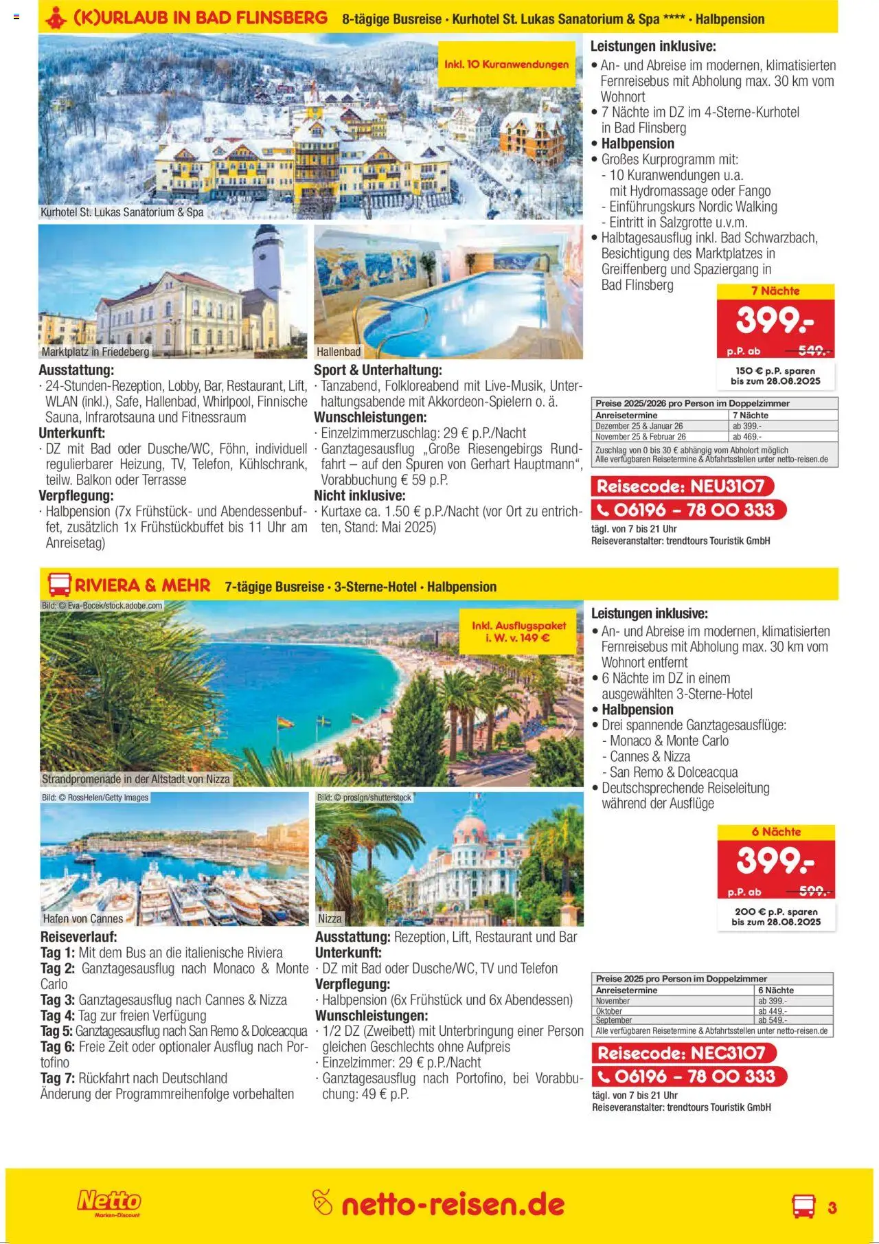 Netto Reisen Prospekt 	 - gültig ab dem 01.07.2025 | Seite: 3 | Produkte: Walking, Telefon, Uhr, TV