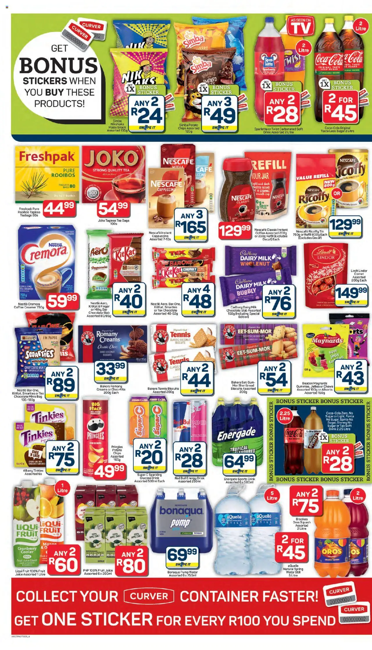 New Pick n Pay catalogue – valid from 22.09.2025 | Page: 4 | Products: Cake, Milk, Chocolate, Sprite
