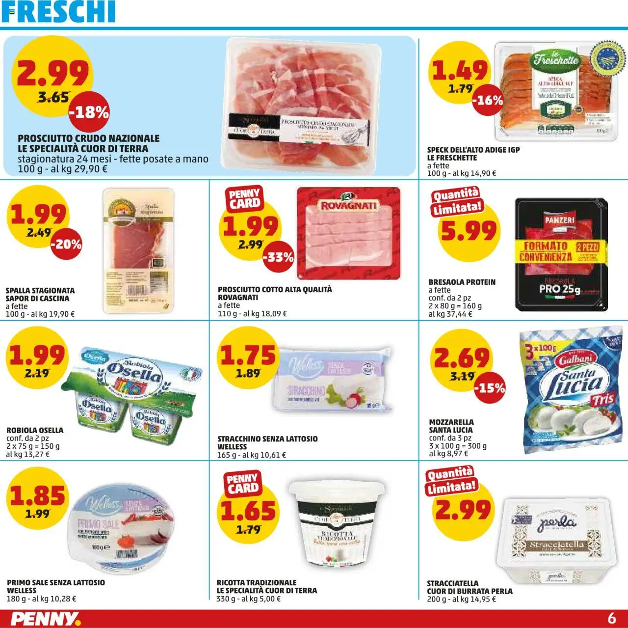 Volantino PENNY del 17.07.2025 | Pagina: 6 | Prodotti: Prosciutto Crudo, Prosciutto Cotto, Sale, Terra