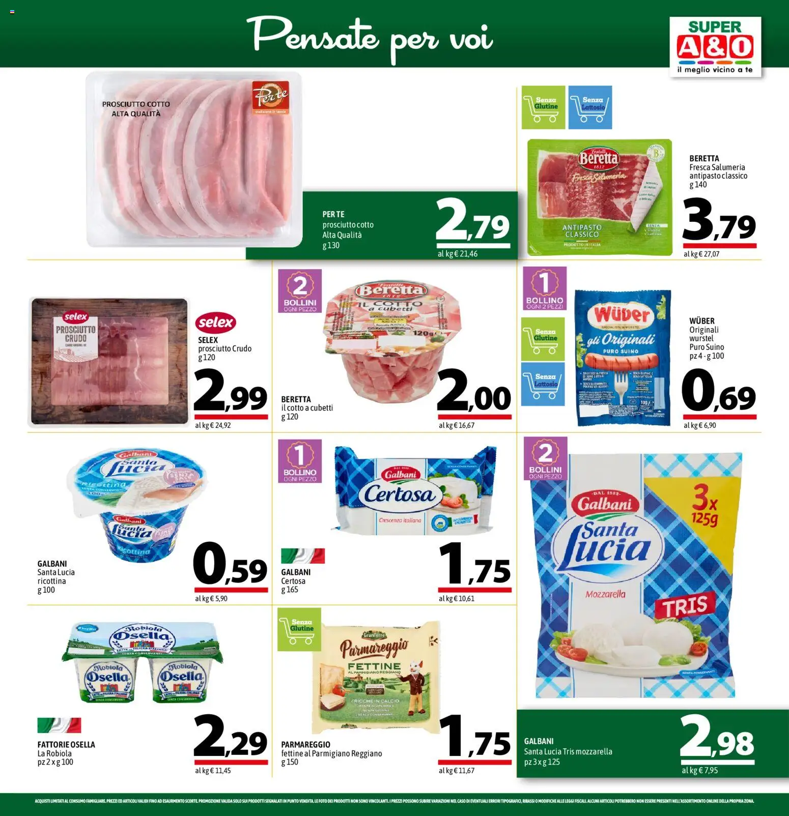 Volantino A&O del 15.01.2026 | Pagina: 5 | Prodotti: Prosciutto Cotto, Tè, Parmigiano reggiano, Crescenza